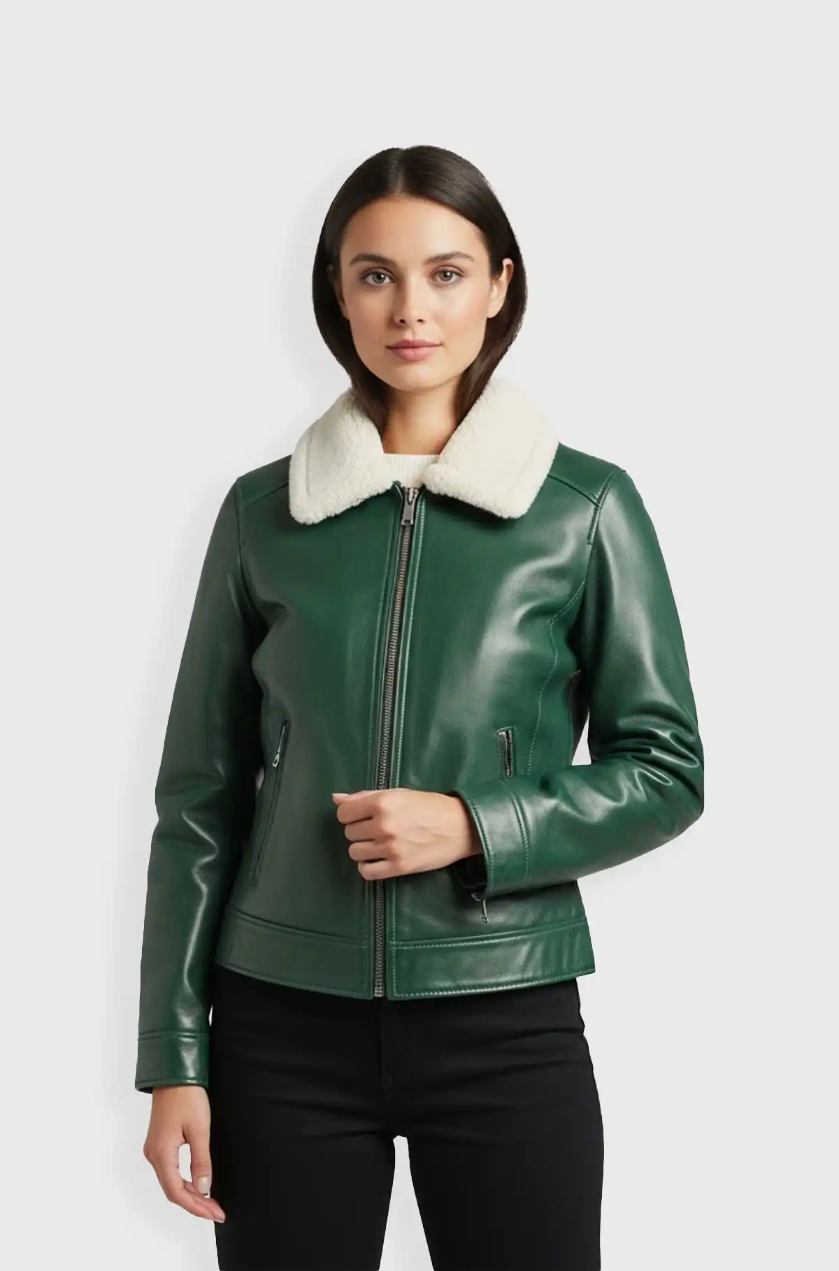 Emerald Aviator Luxe Jacket