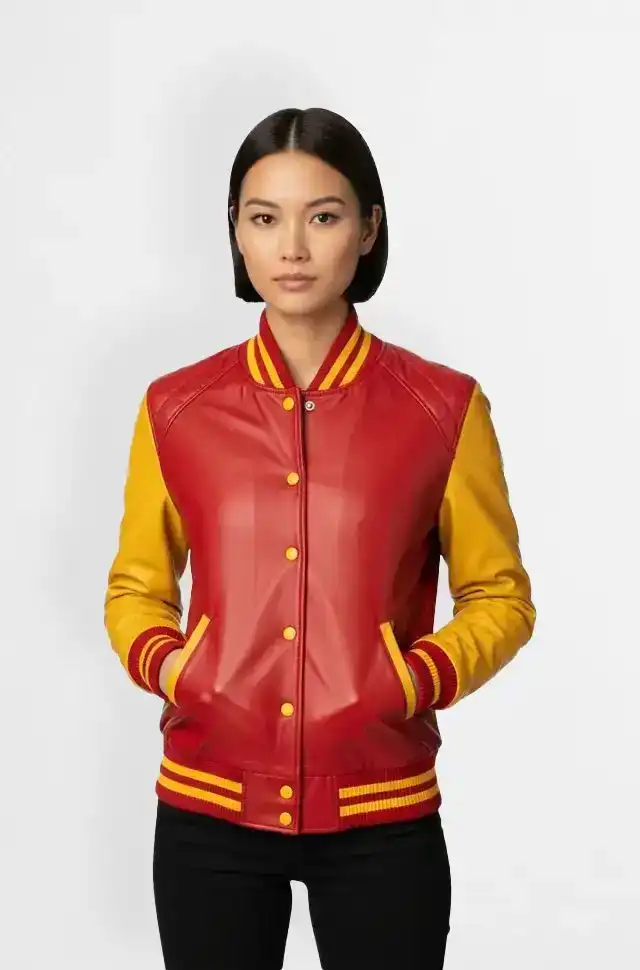 FlameFlash Varsity Leather Jacket