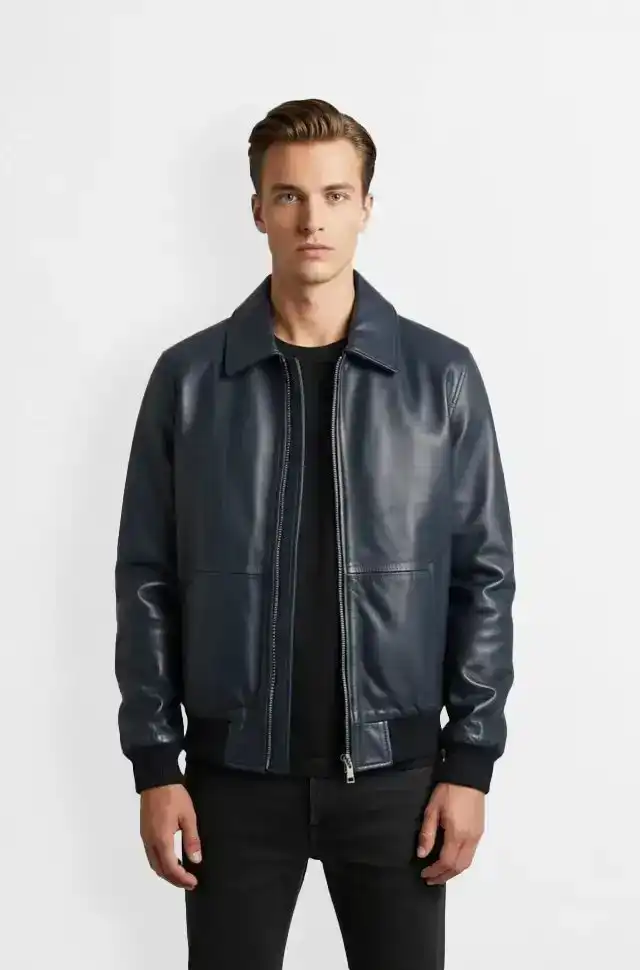 Genuine Leather Bomber Jacket