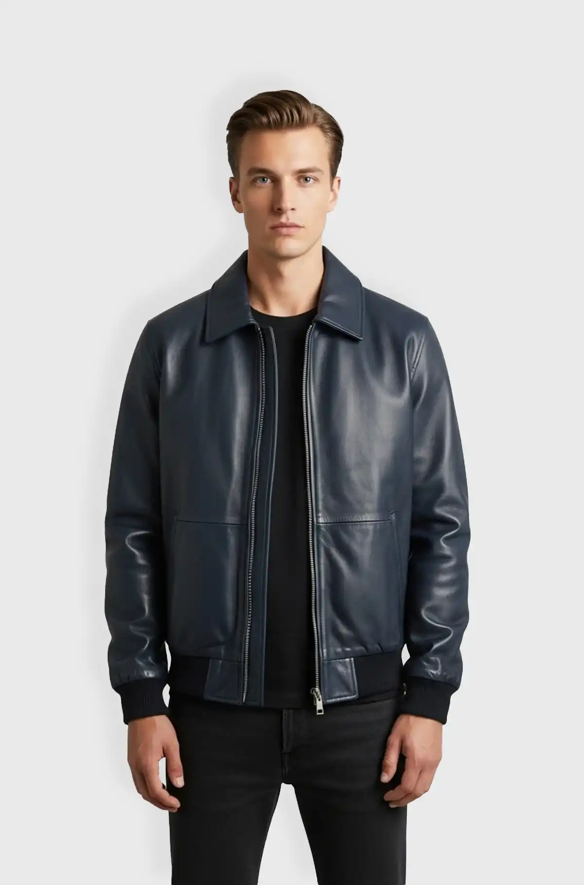 Genuine Leather Bomber Jacket