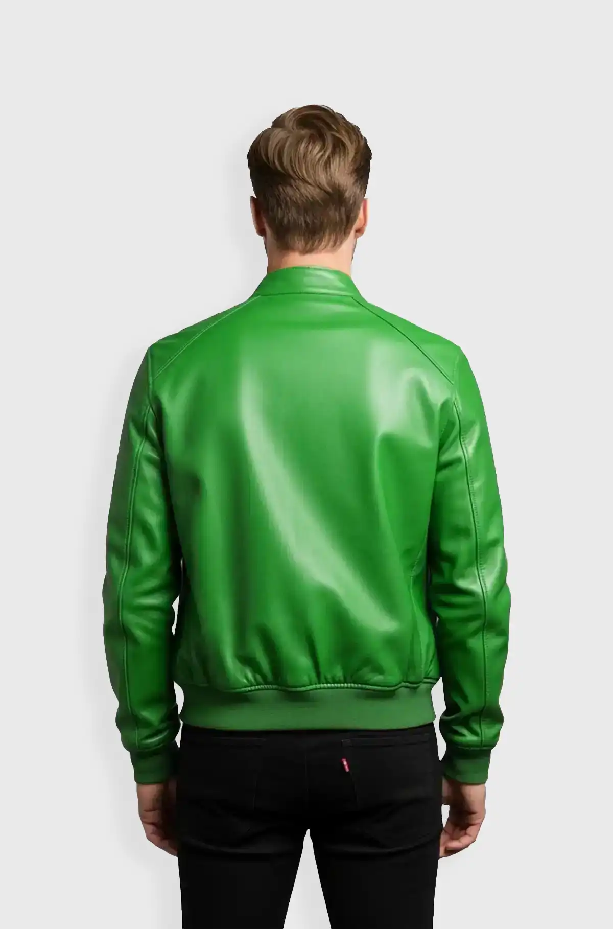 Green Emerald Racer Leather Jacket
