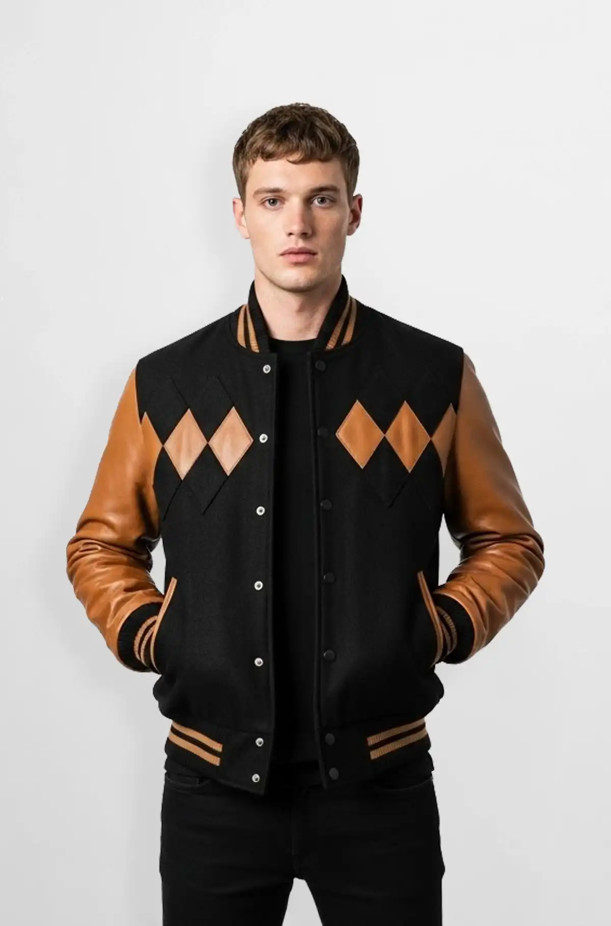Heritage Diamond Varsity Leather Jacket