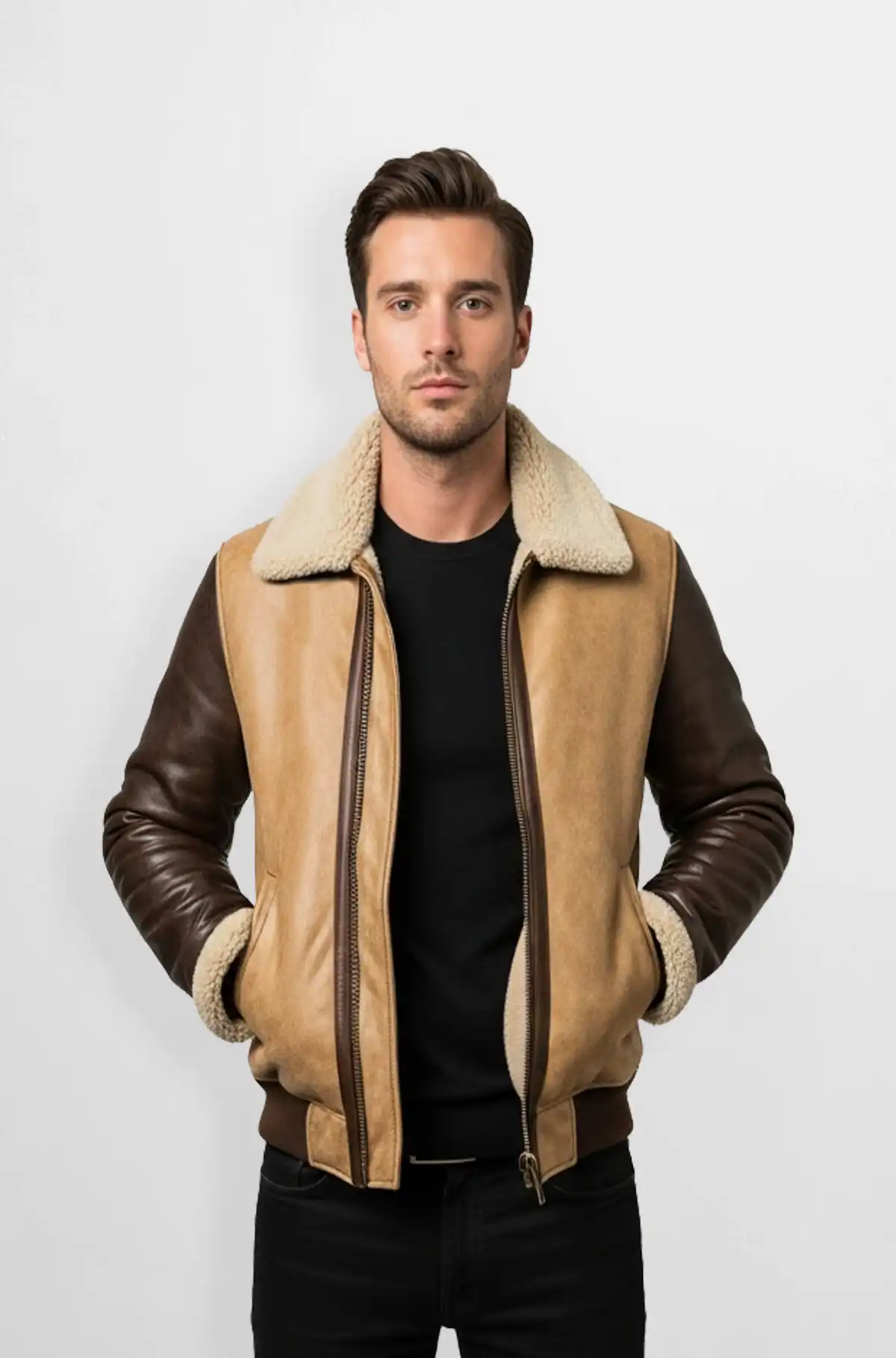Heritage Skyfall Shearling Aviator Bomber
