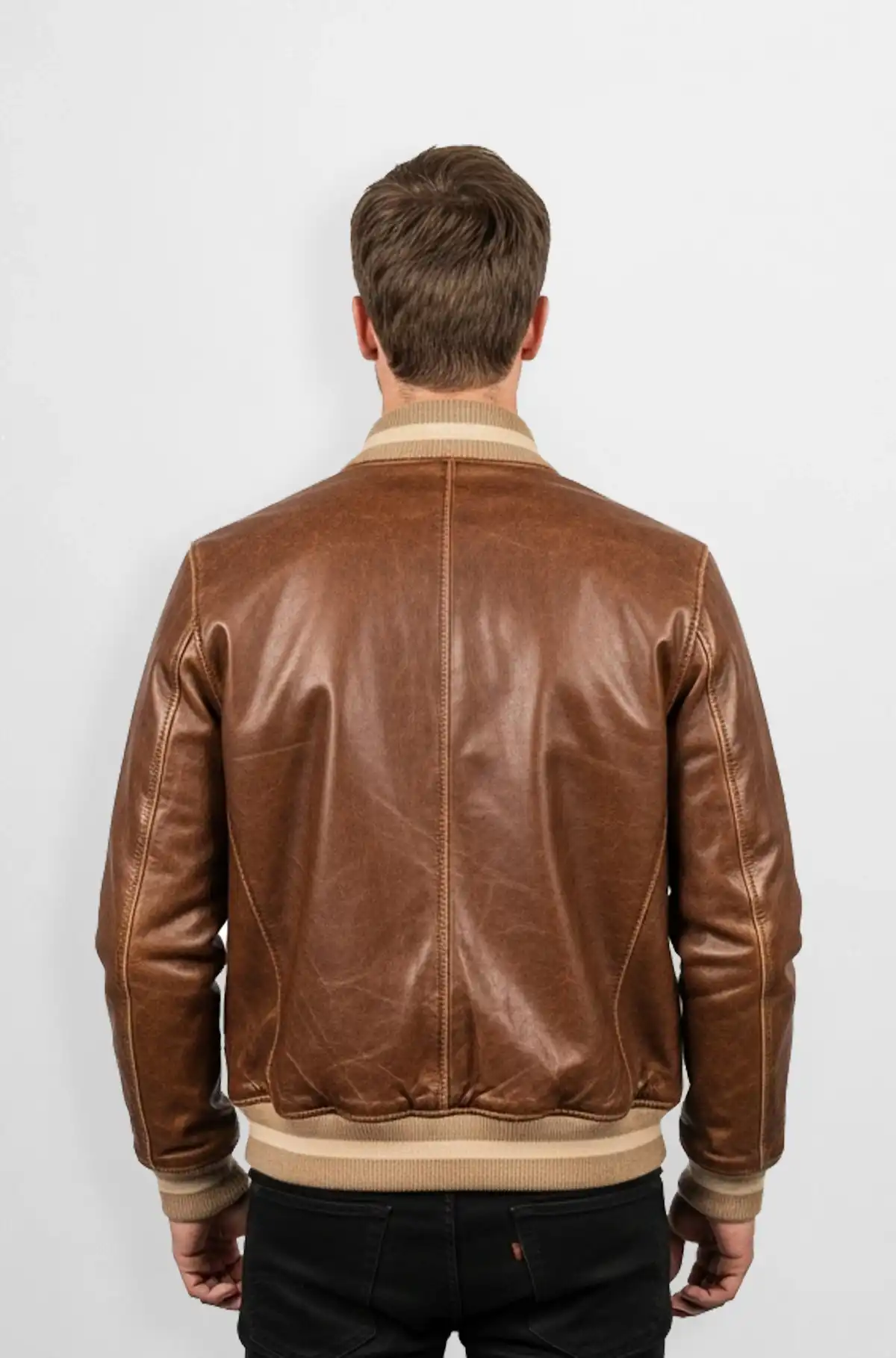 Classic Brown Leather Varsity Jacket Classic Brown Leather Varsity Jacket