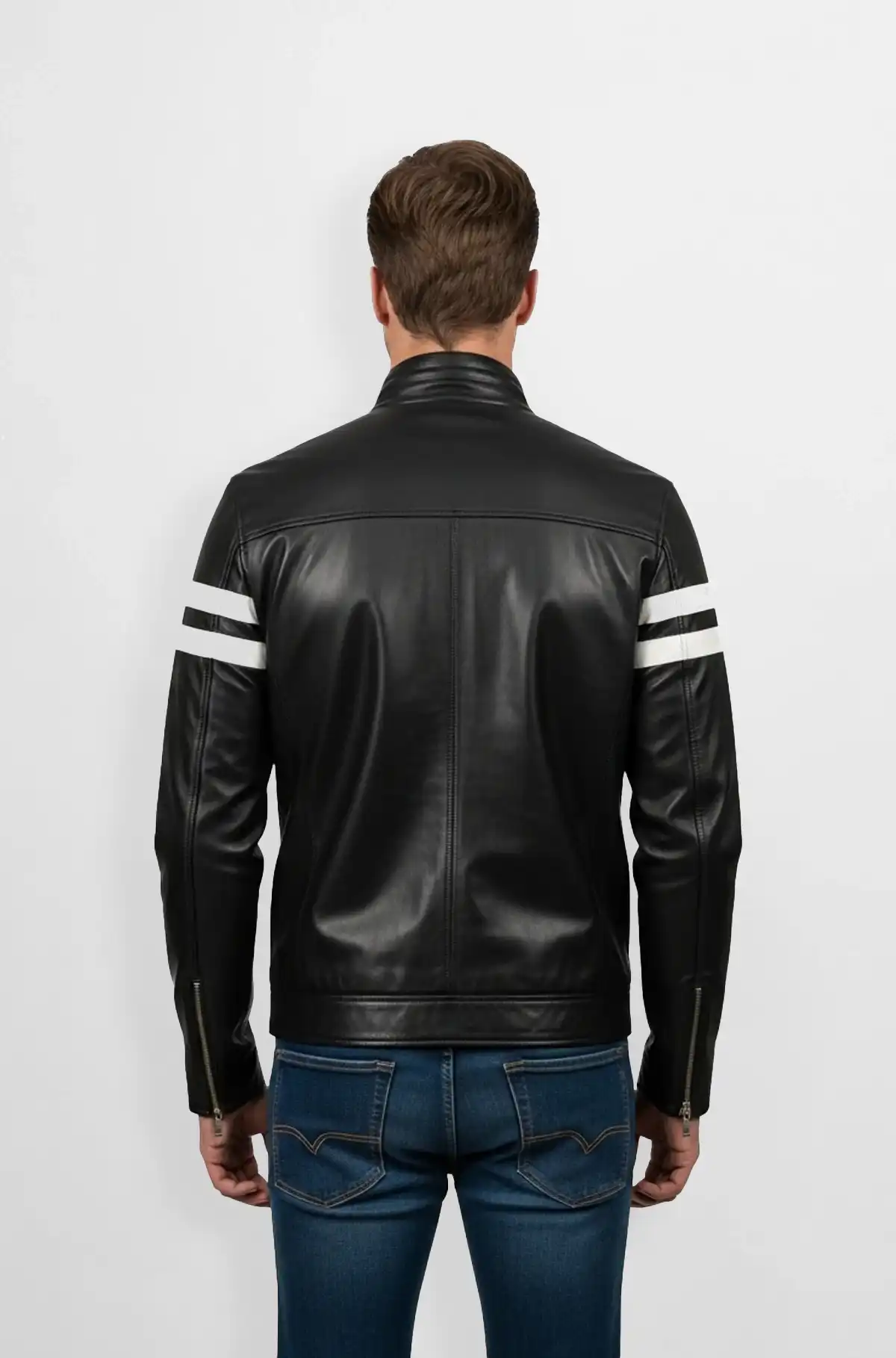 Classic Jet Black Leather Moto Jacket Classic Jet Black Leather Moto Jacket