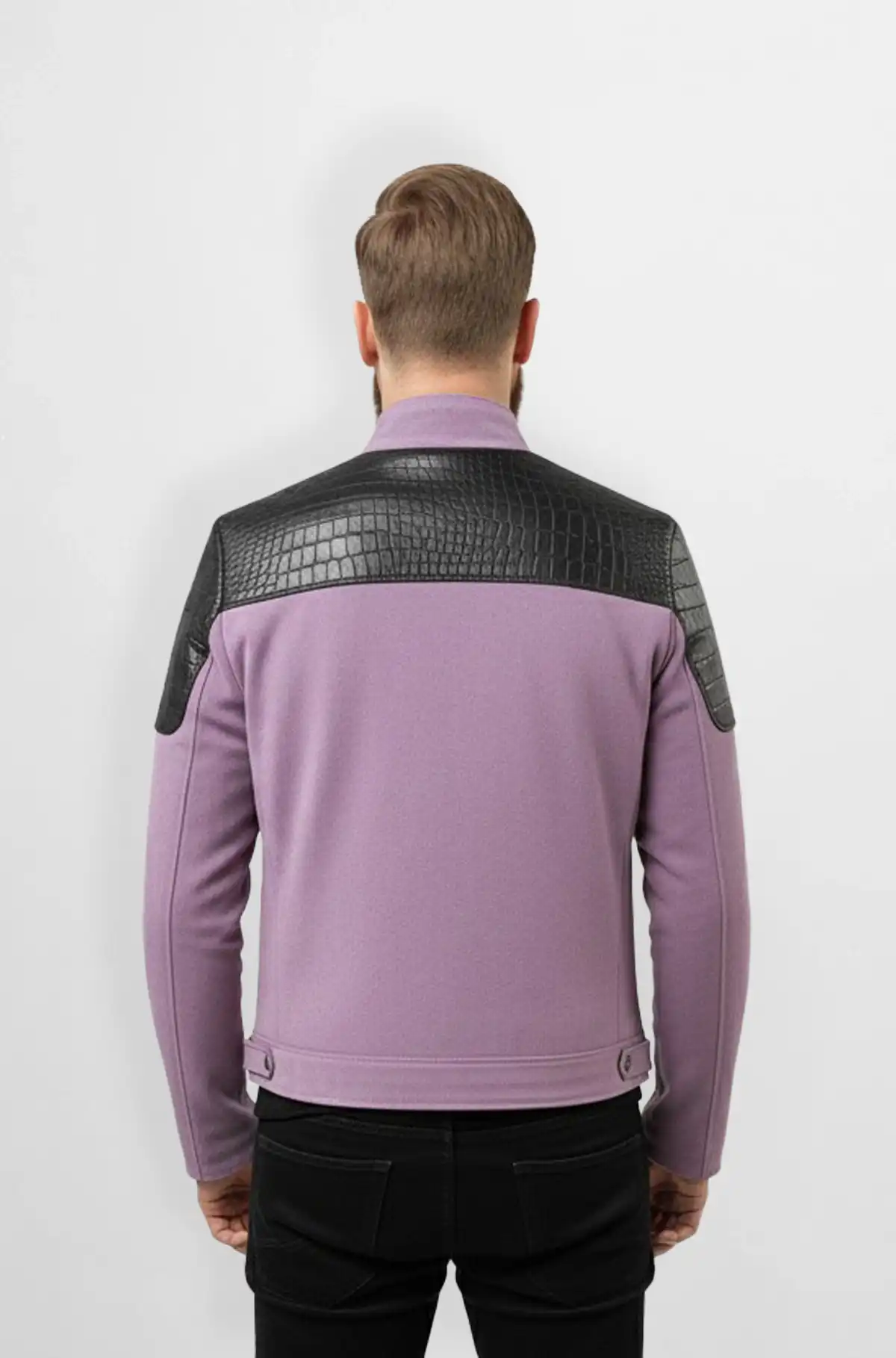 Lavender with Black Crocodile Embossed Shoulders