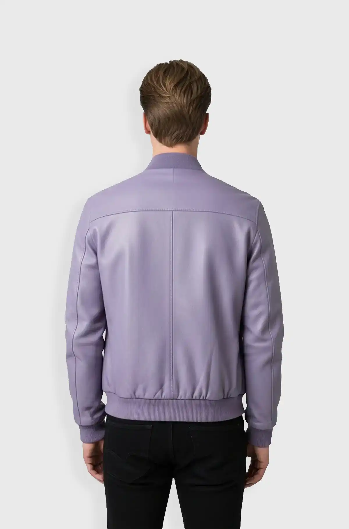 Lilac Luxe Bomber Leather Jacket