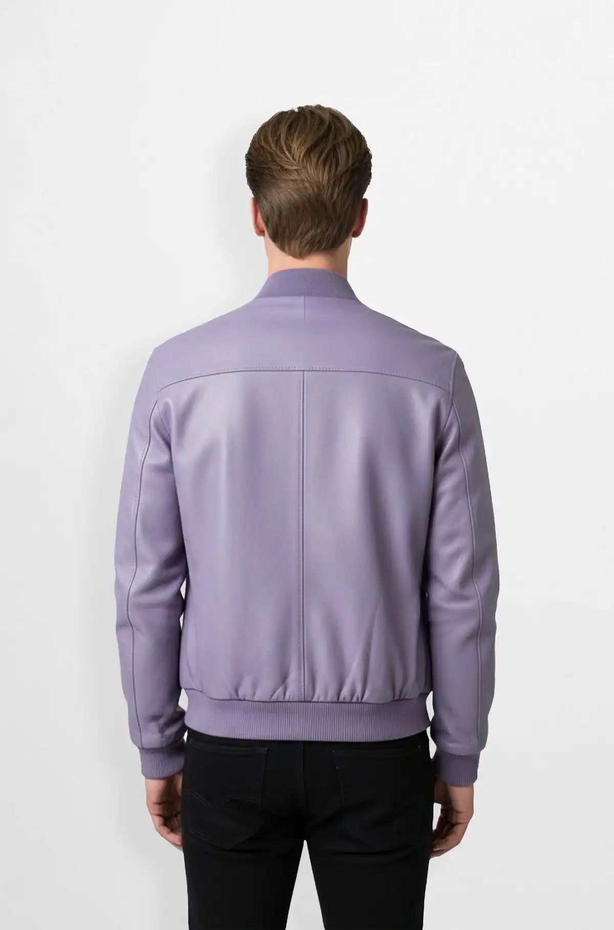 Lilac Luxe Bomber Leather Jacket
