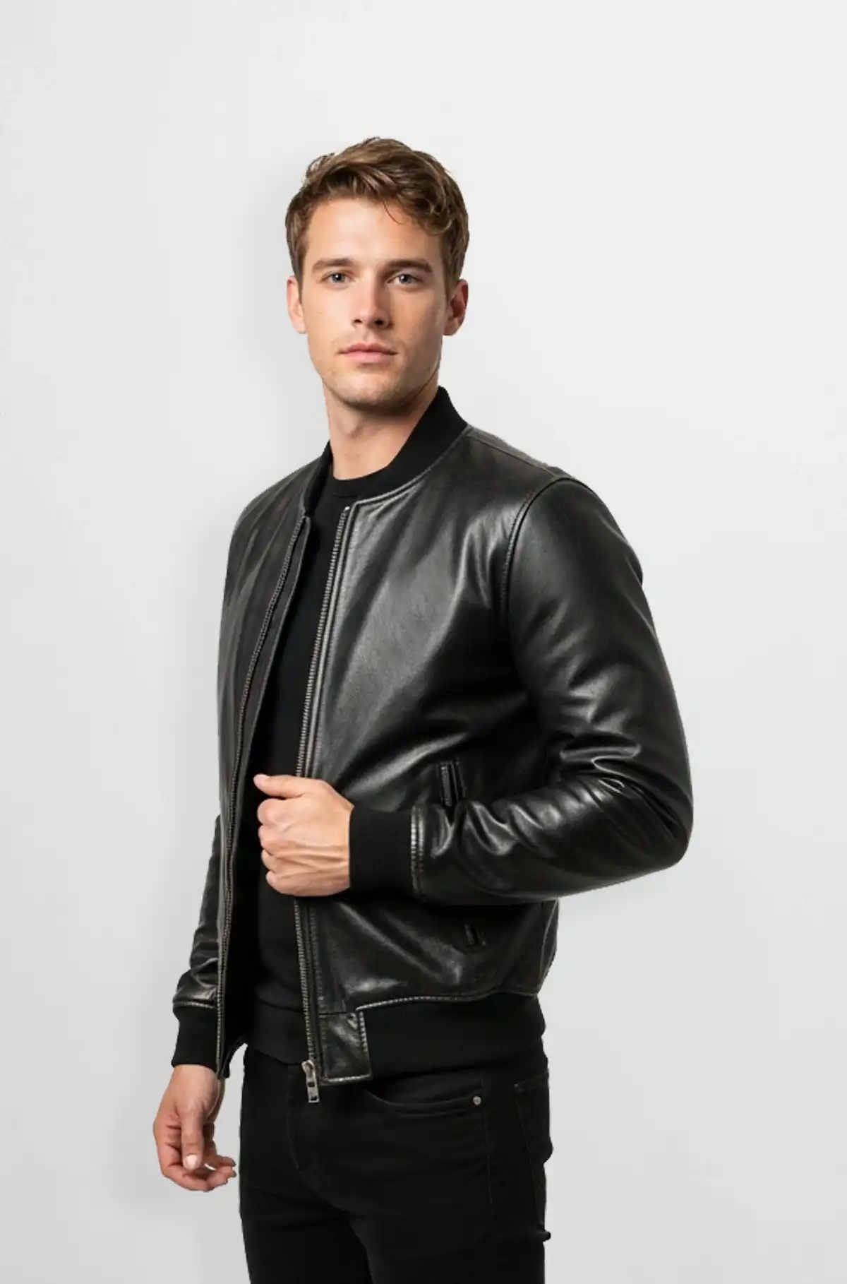 Luxe Urban Bomber Leather Jacket