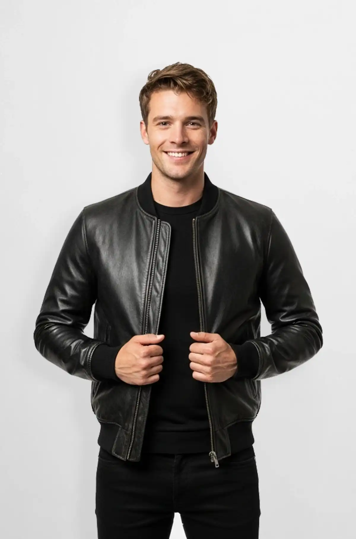 Luxe Urban Bomber Leather Jacket
