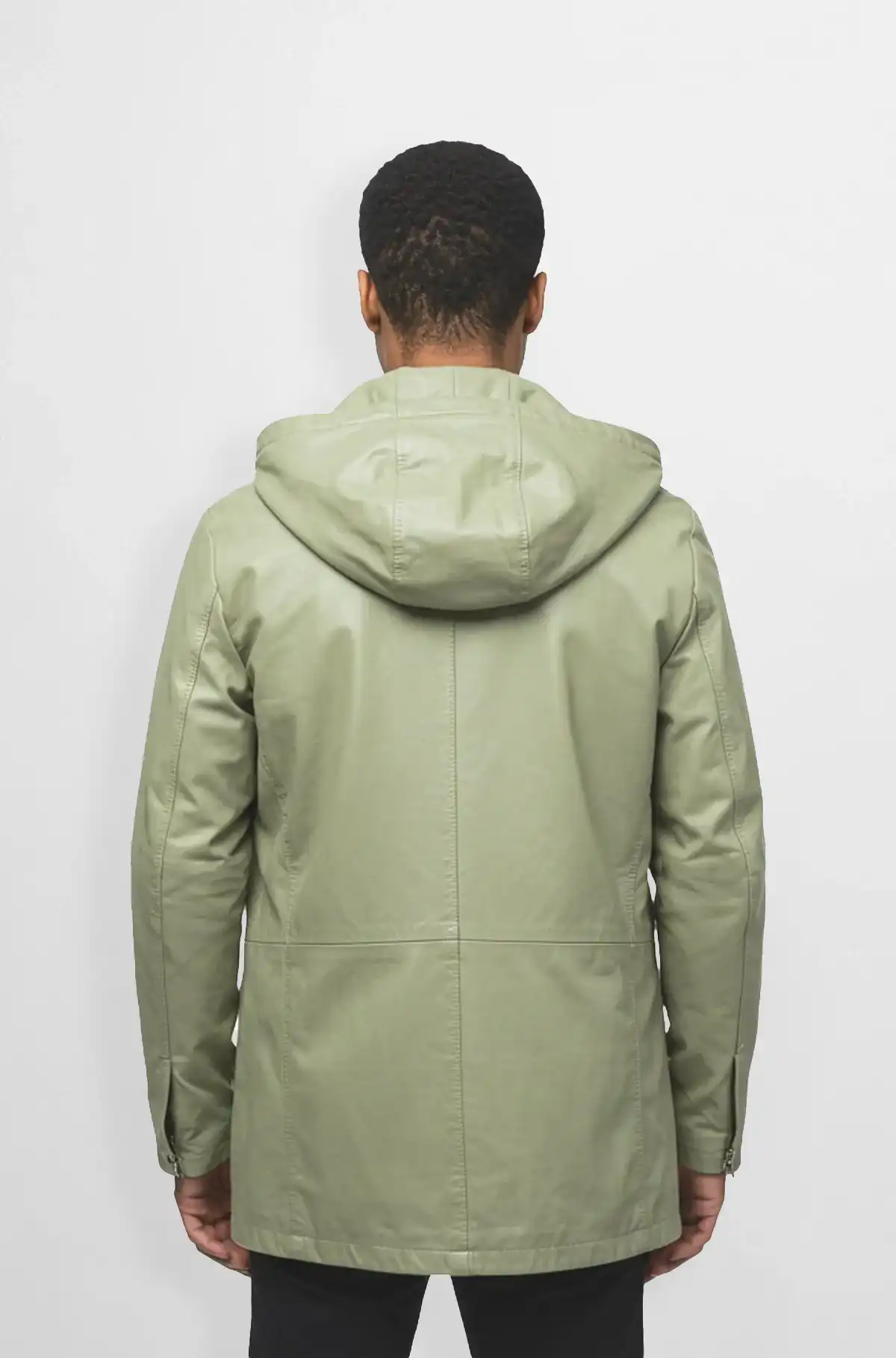 Mens Olive Green Hooded Parka