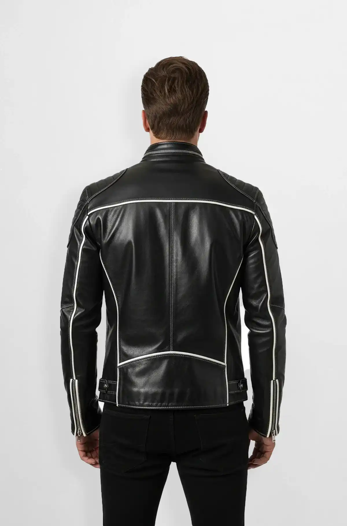 Mens Premium Black Leather Biker Jacket Mens Premium Black Leather Biker Jacket