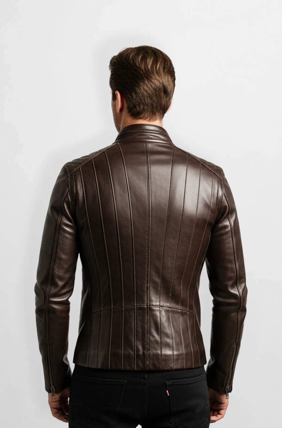 Mens Brown Racer Leather Jacket Mens Brown Racer Leather Jacket