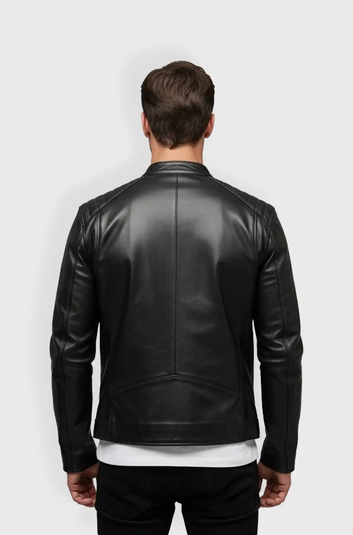 Mens Cafe Racer Black Leather Jacket Mens Cafe Racer Black Leather Jacket