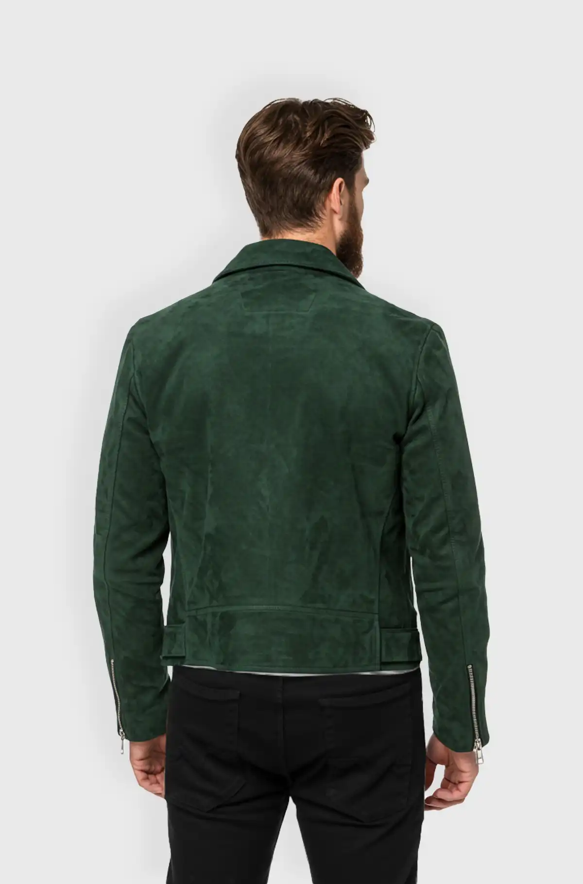 Mens Double Rider Biker Suede Jacket