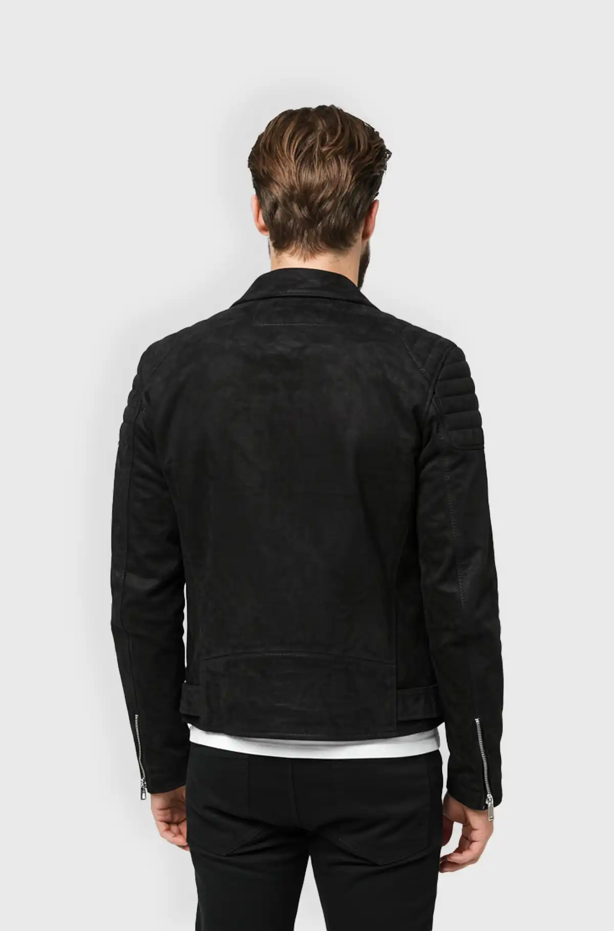 Mens Rogue Suede Biker Jacket