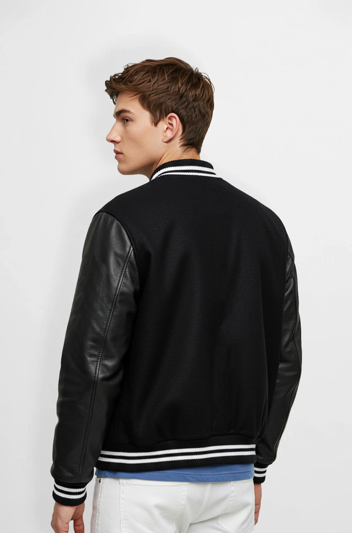 Mens Varsity Leather Jacket