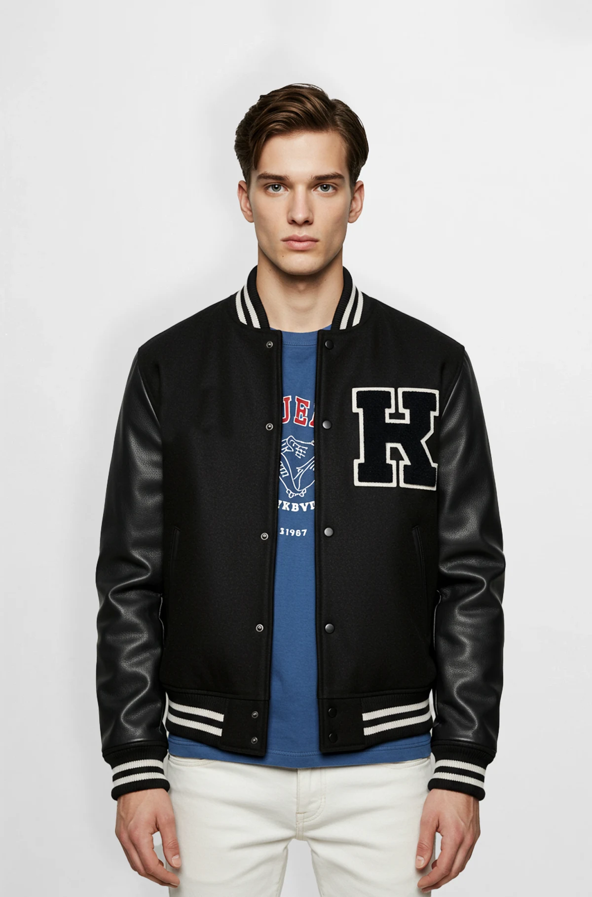 Mens Varsity Leather Jacket