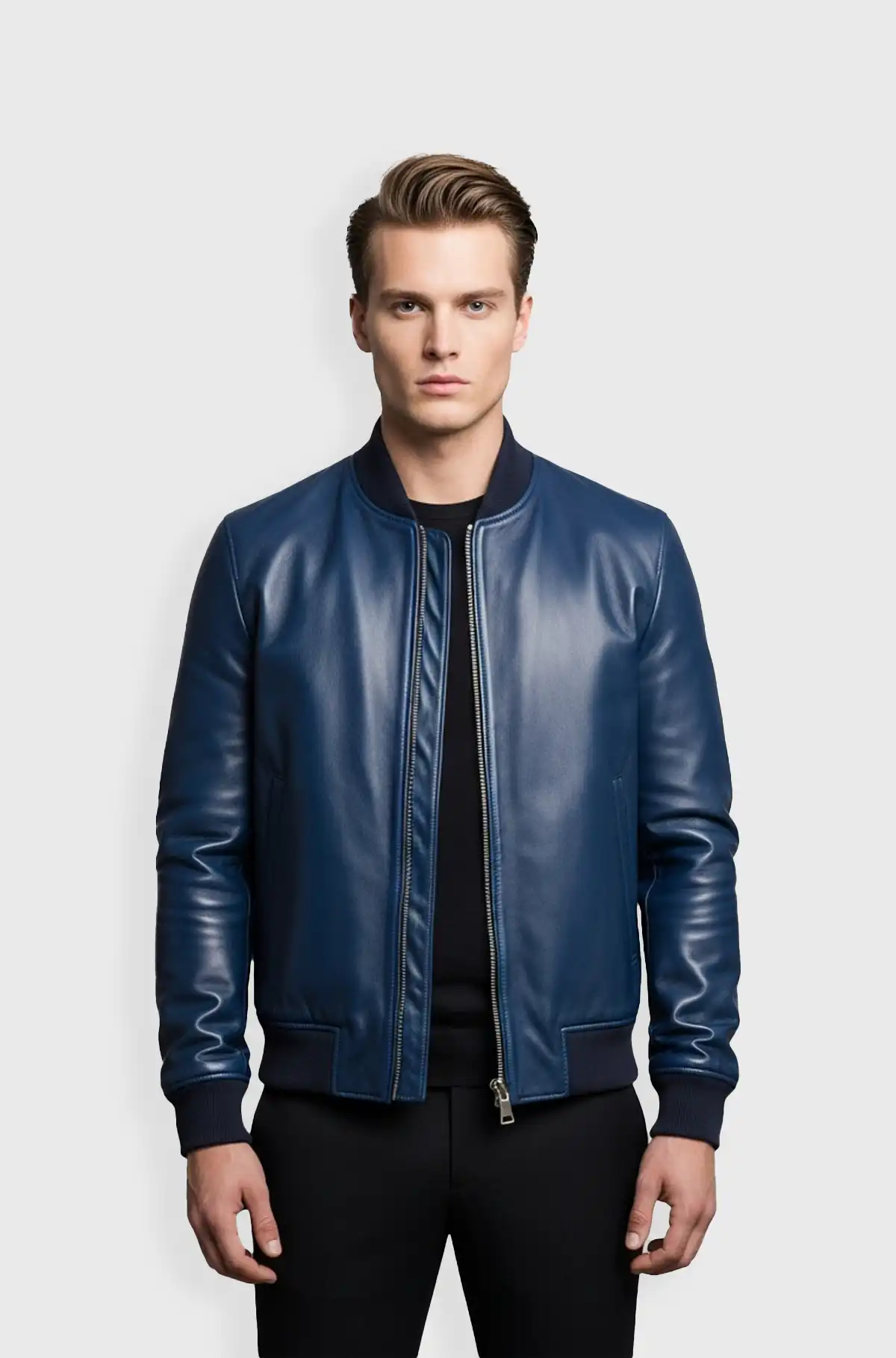 Midnight Aero Leather Bomber