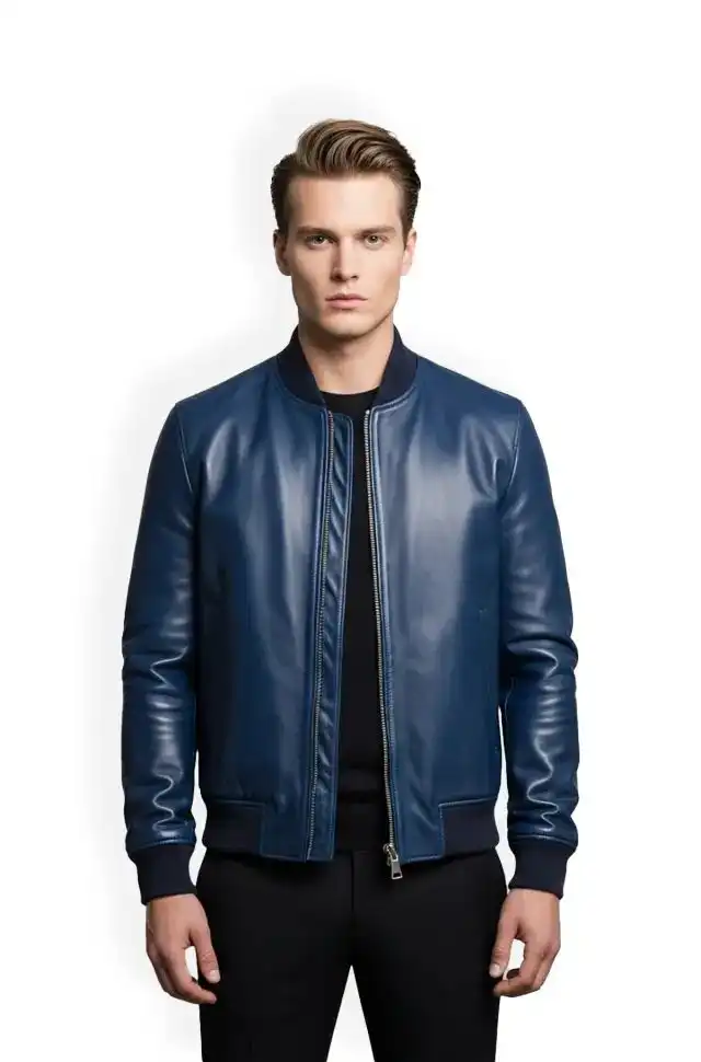 Midnight Aero Leather Bomber