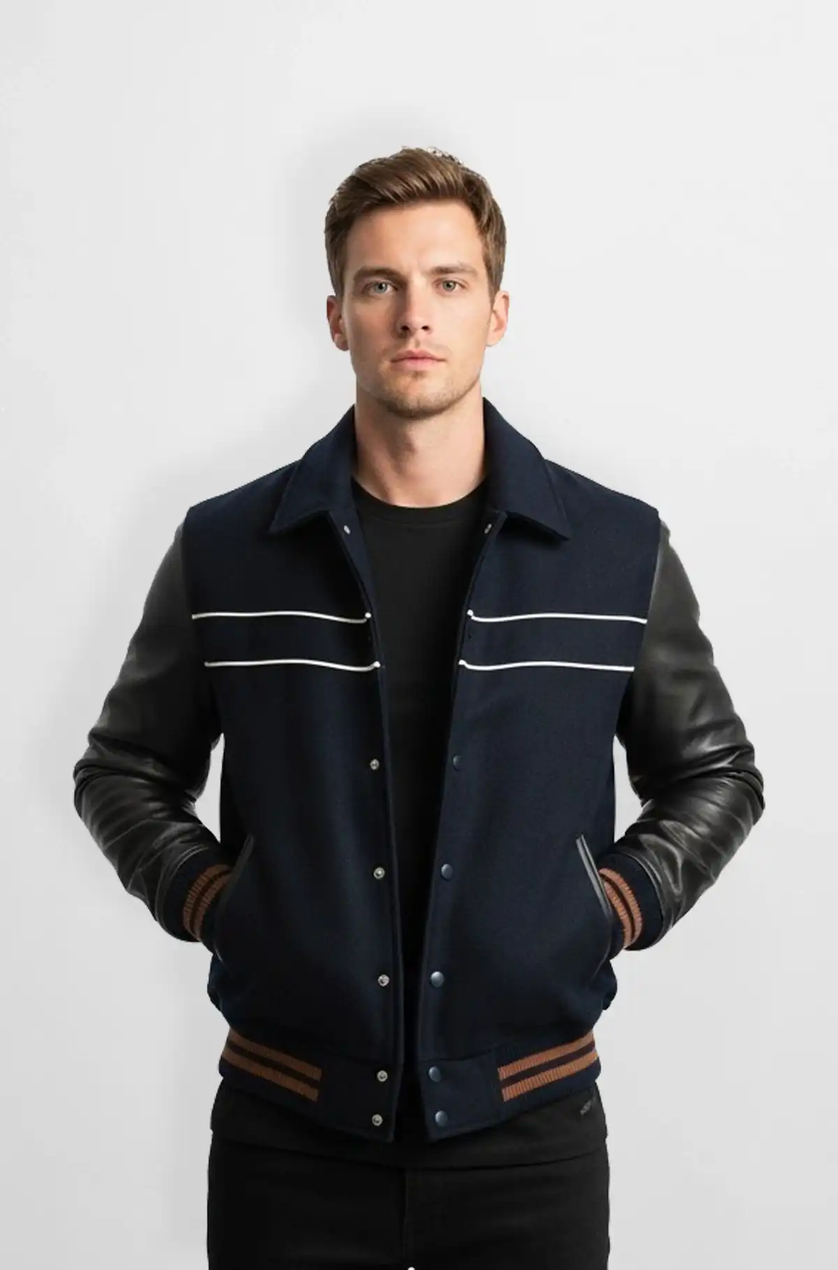Midnight Varsity Leather Jacket