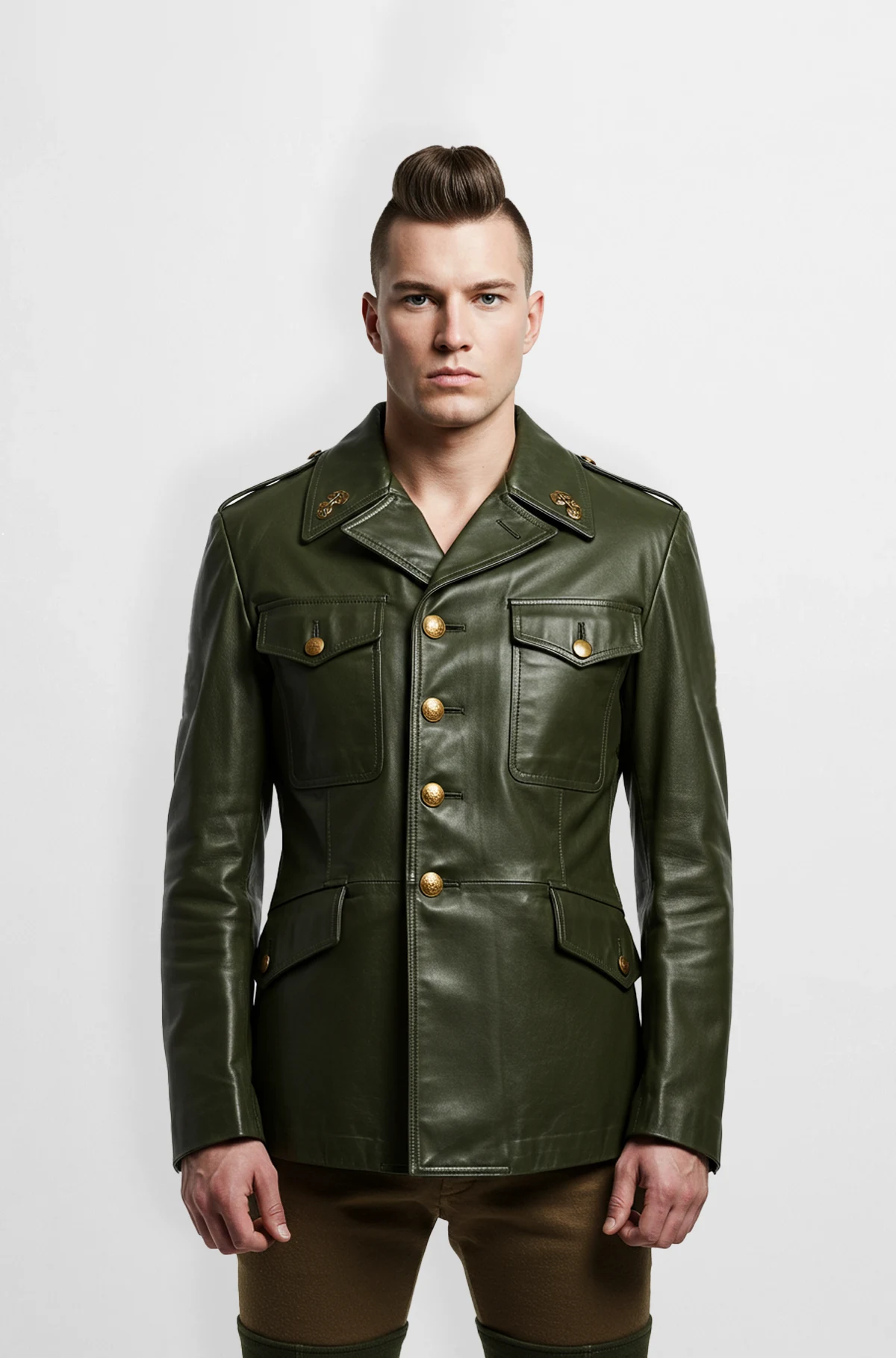 Military Style Leather Jacket Military Style Leather Jacket
