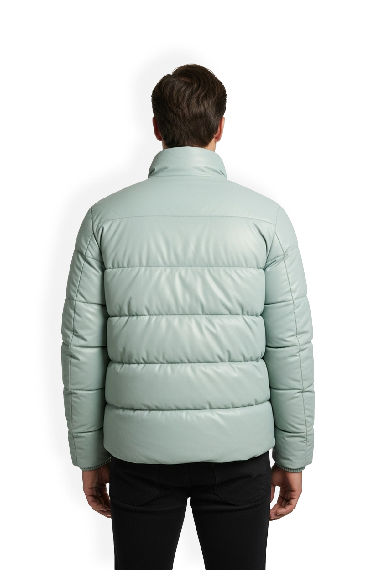 Mint Green Puffer Jacket for Men