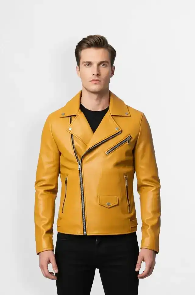 Mustard Edge Classic Biker Jacket