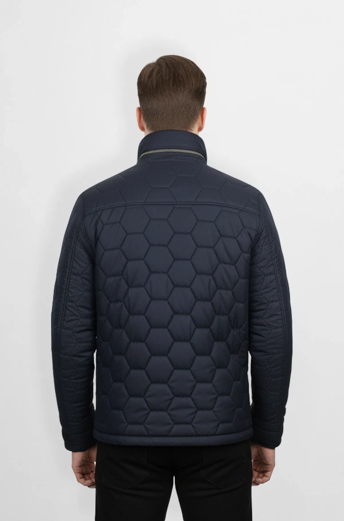 Navy Blue Quilted Puffer Jacket