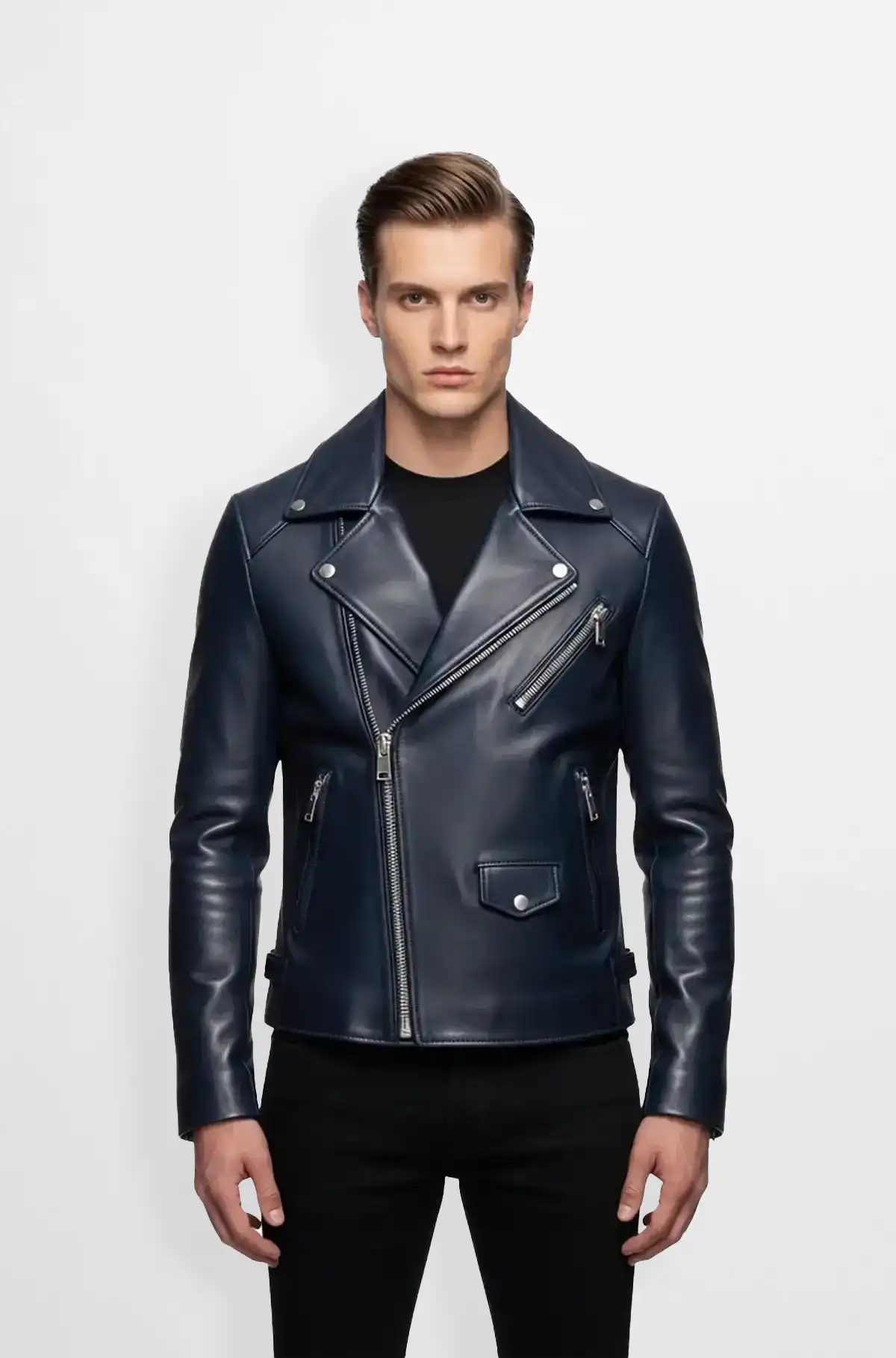 Navy Street Rider Biker Jacket
