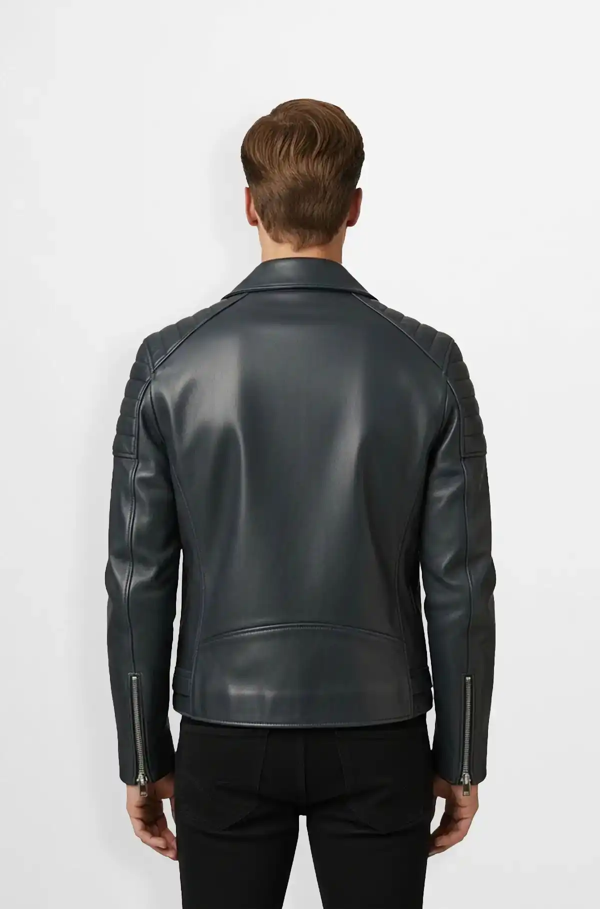 Nightride Charcoal Leather Biker Jacket