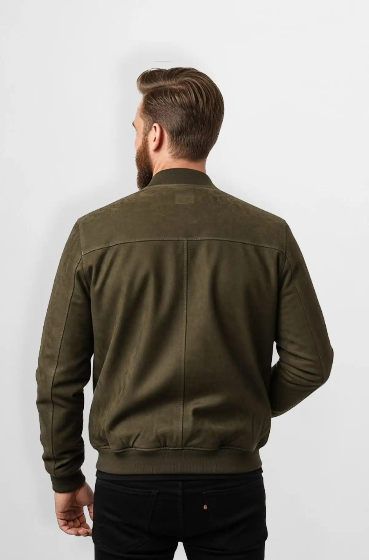 Olive Crocodile Pocket Bomber Jacket