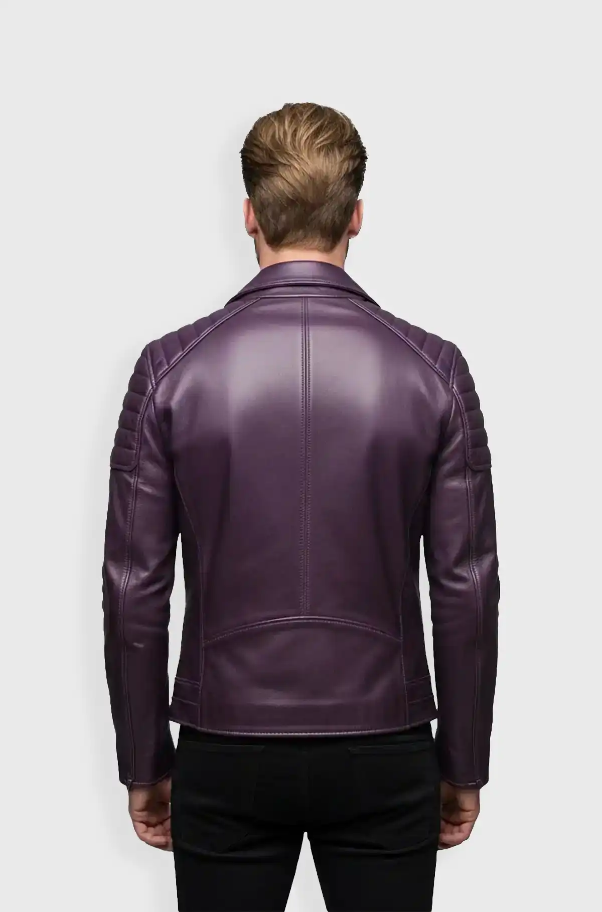 Plum Purple Regal Rider Biker Leather Jacket