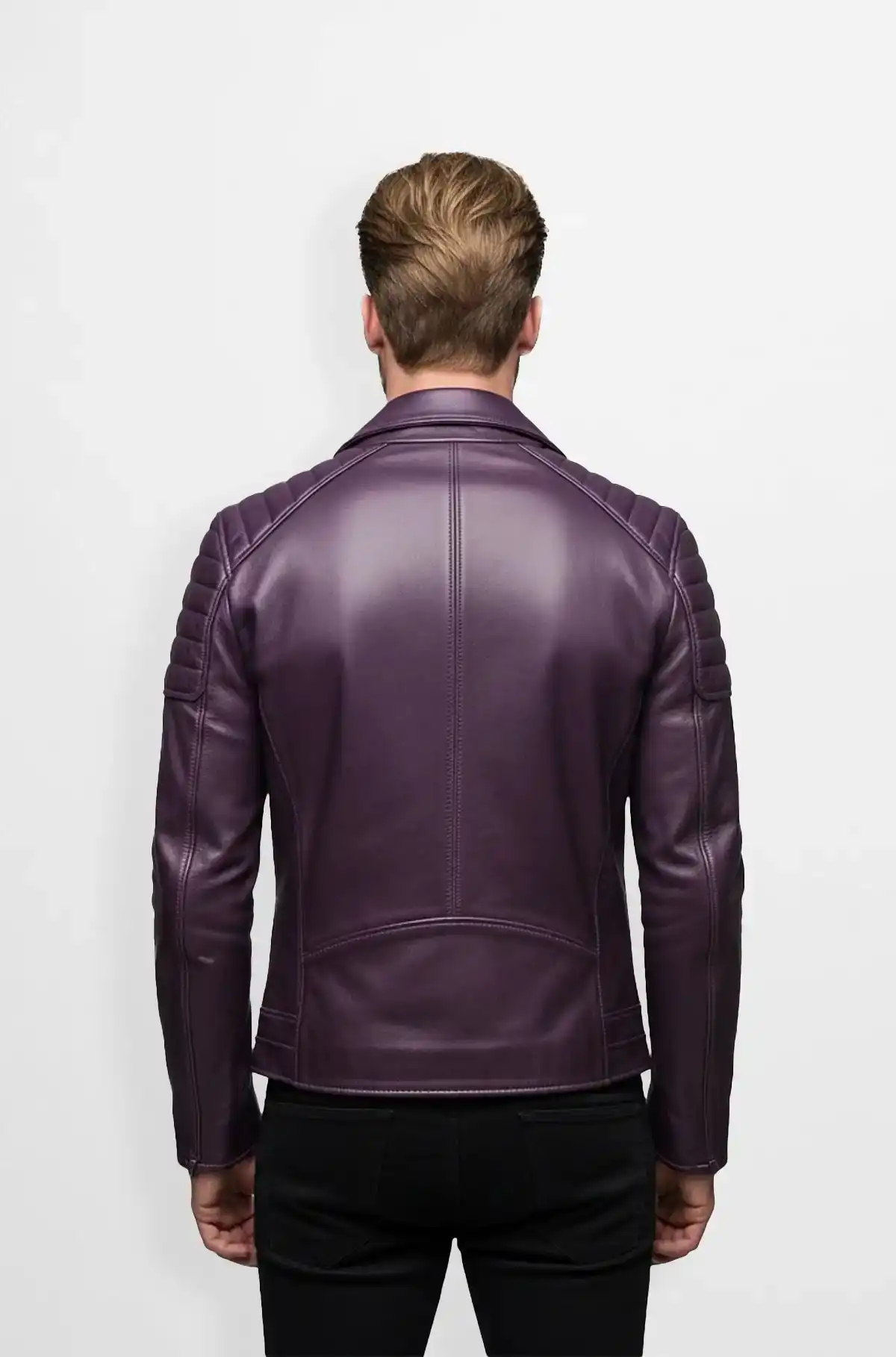 Plum Purple Regal Rider Biker Leather Jacket
