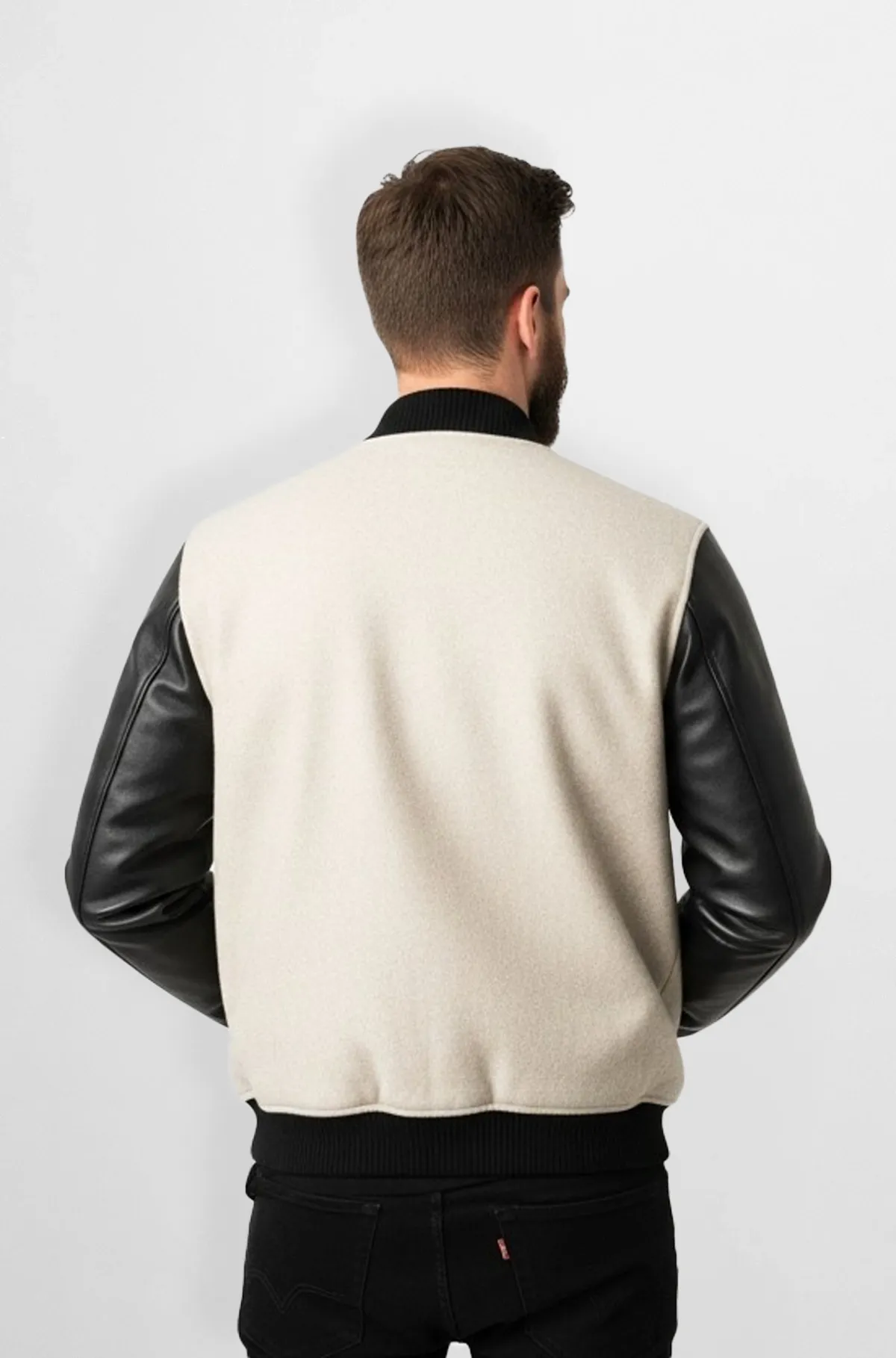 Premium Checkered Leather Varsity Jacket