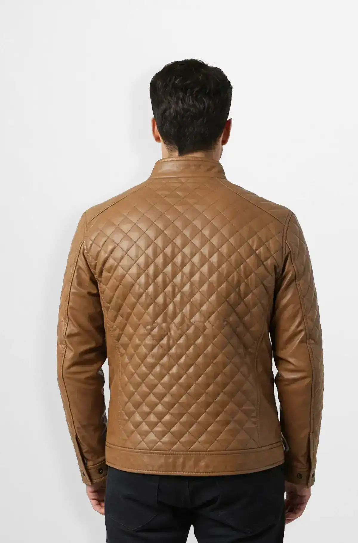Premium Light Brown Quilted Leather Jacket
