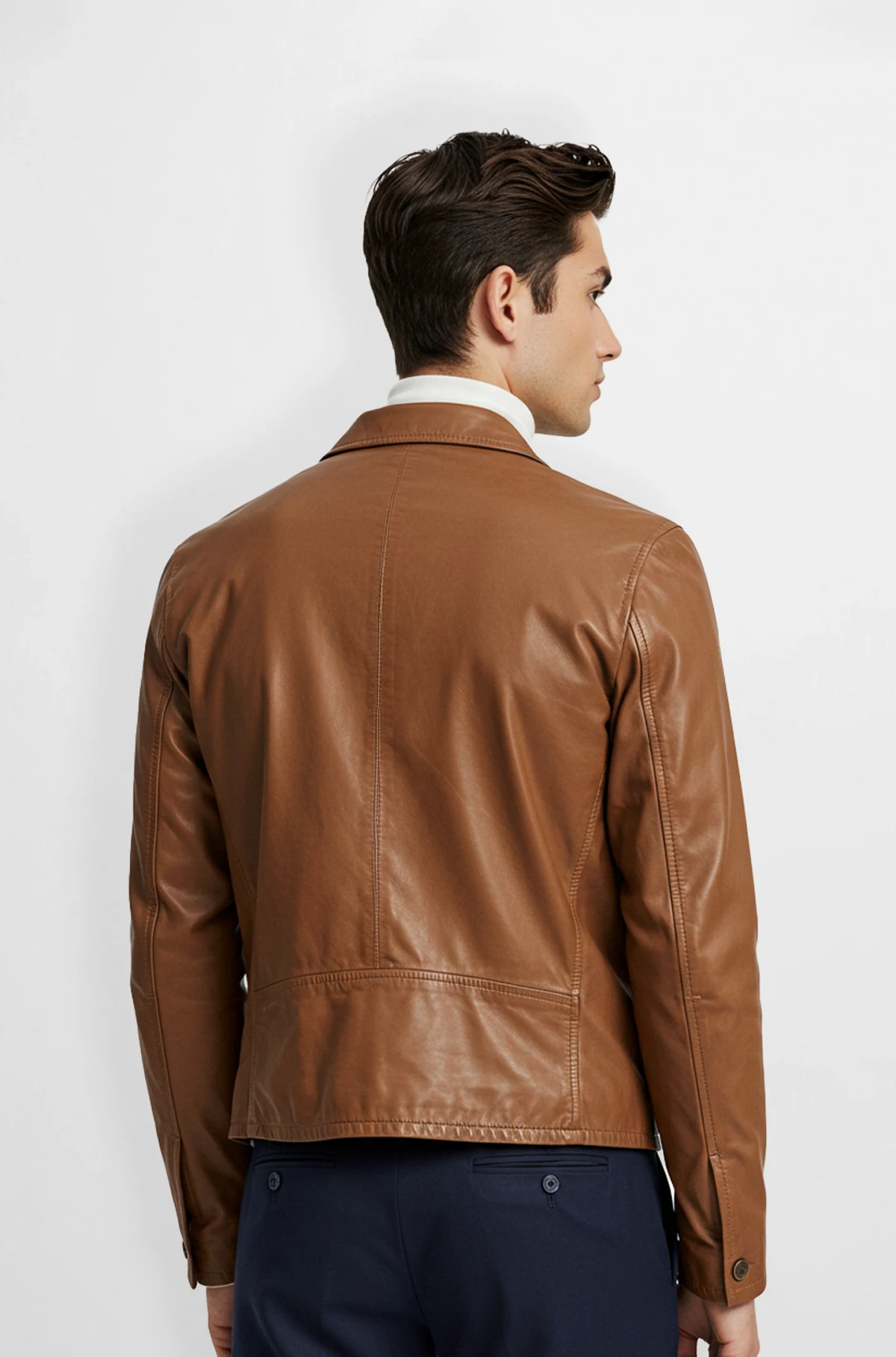 Premium Tan Leather Trucker Jacket