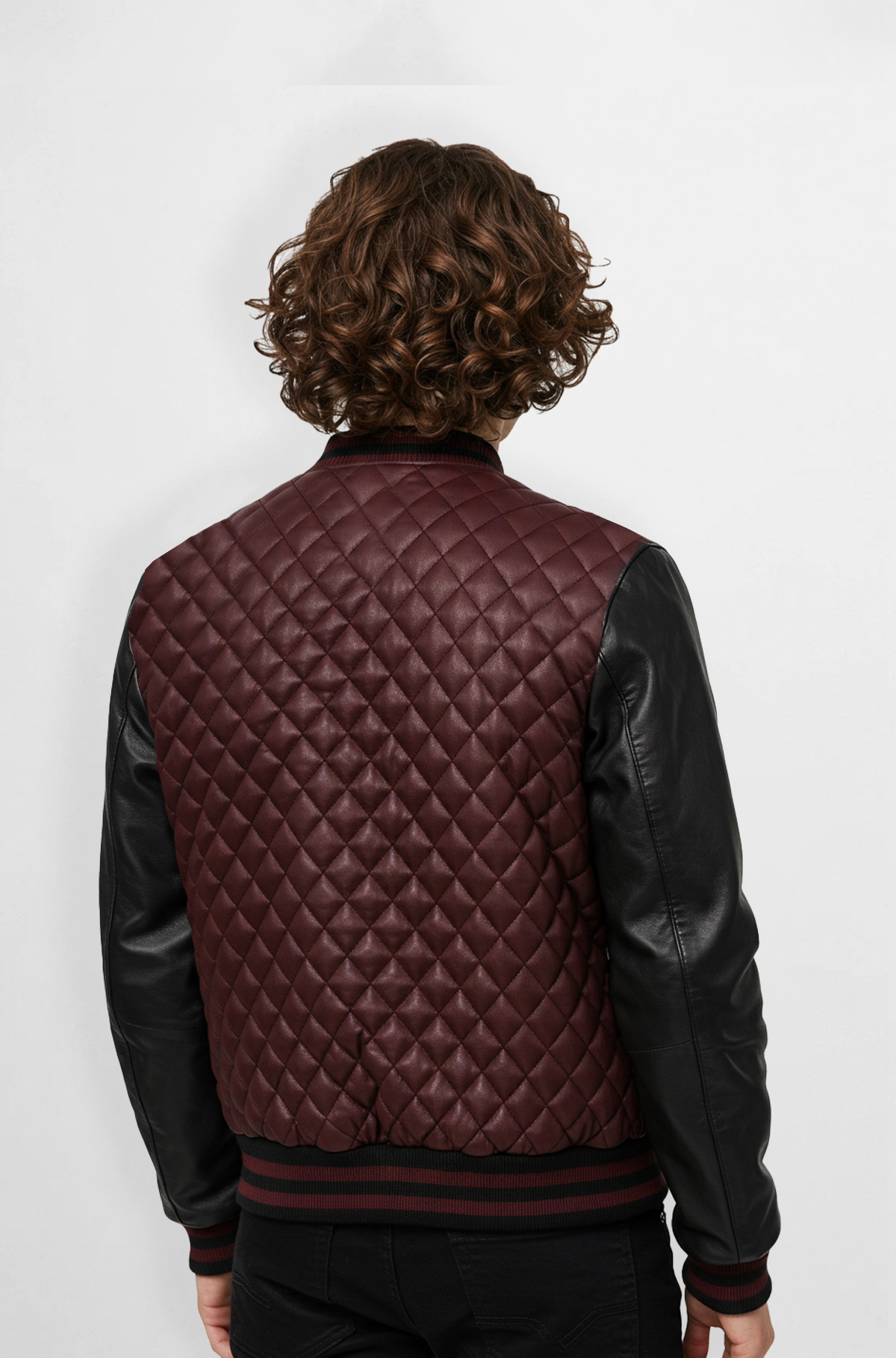 Quilted Leather Varsity Jacket