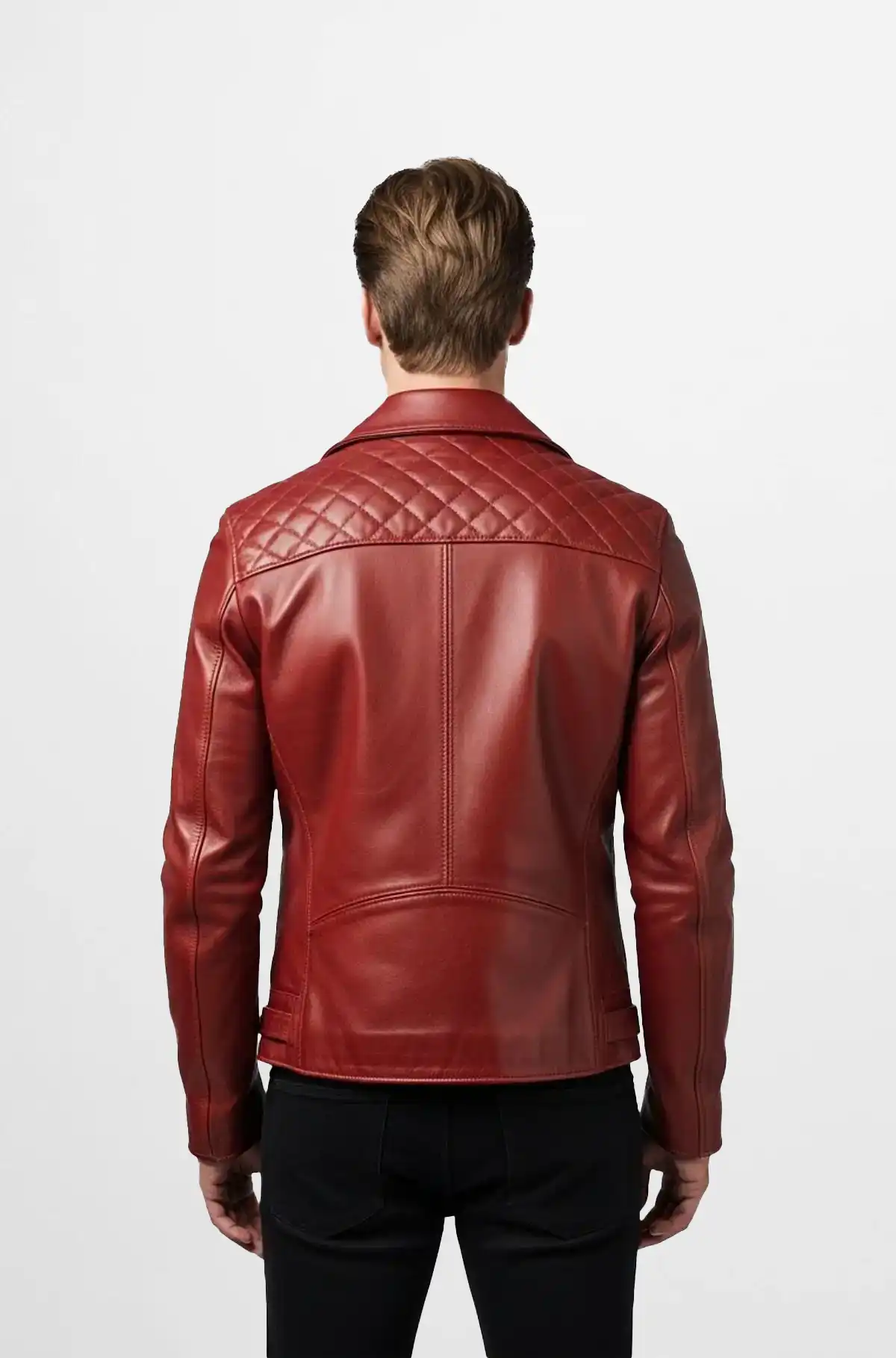 Red Crimson Quilted Rider Leather Jacket