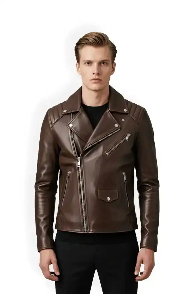 Ridge Classic Brown Leather Biker