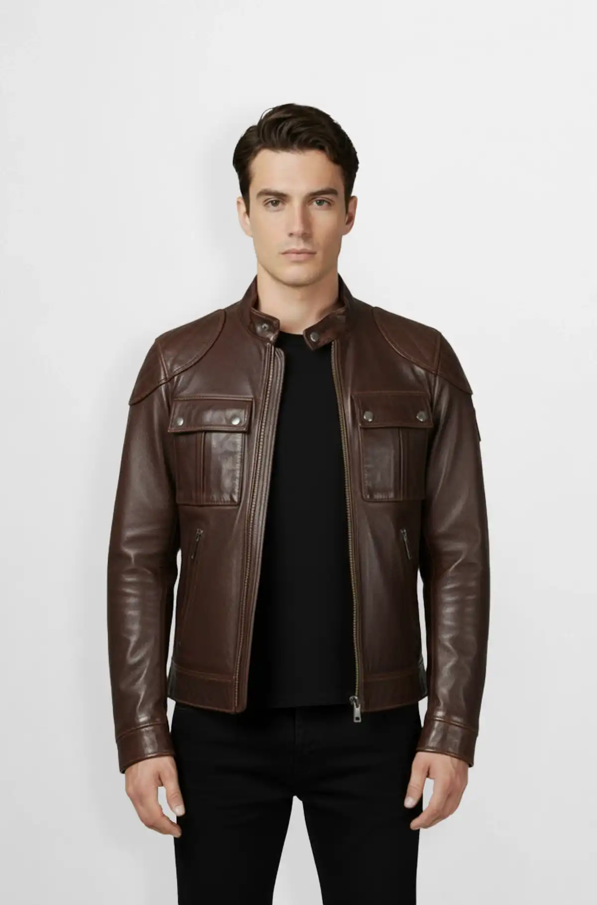 Royal Marlowe Dark Brown Leather Jacket Royal Marlowe Dark Brown Leather Jacket