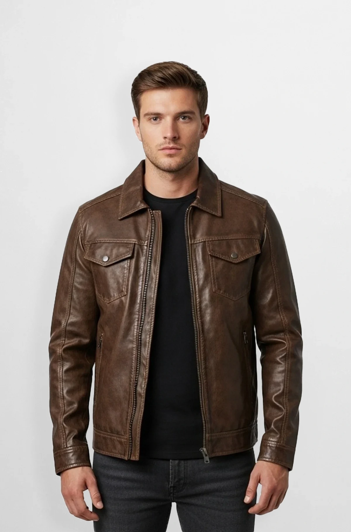 Rustic Ranch Leather Man Jacket
