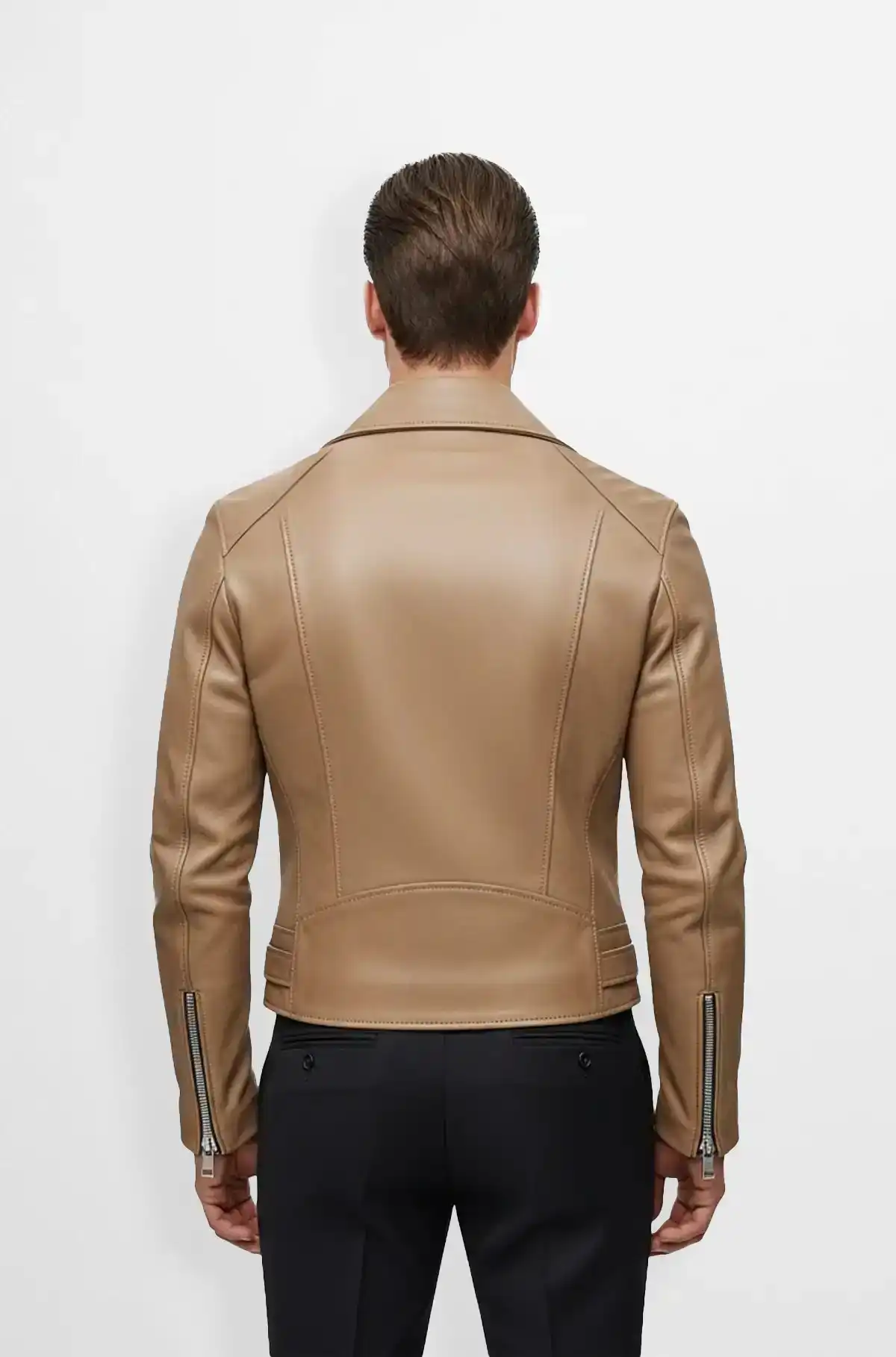 Sahara Edge Tan Leather Biker Jacket
