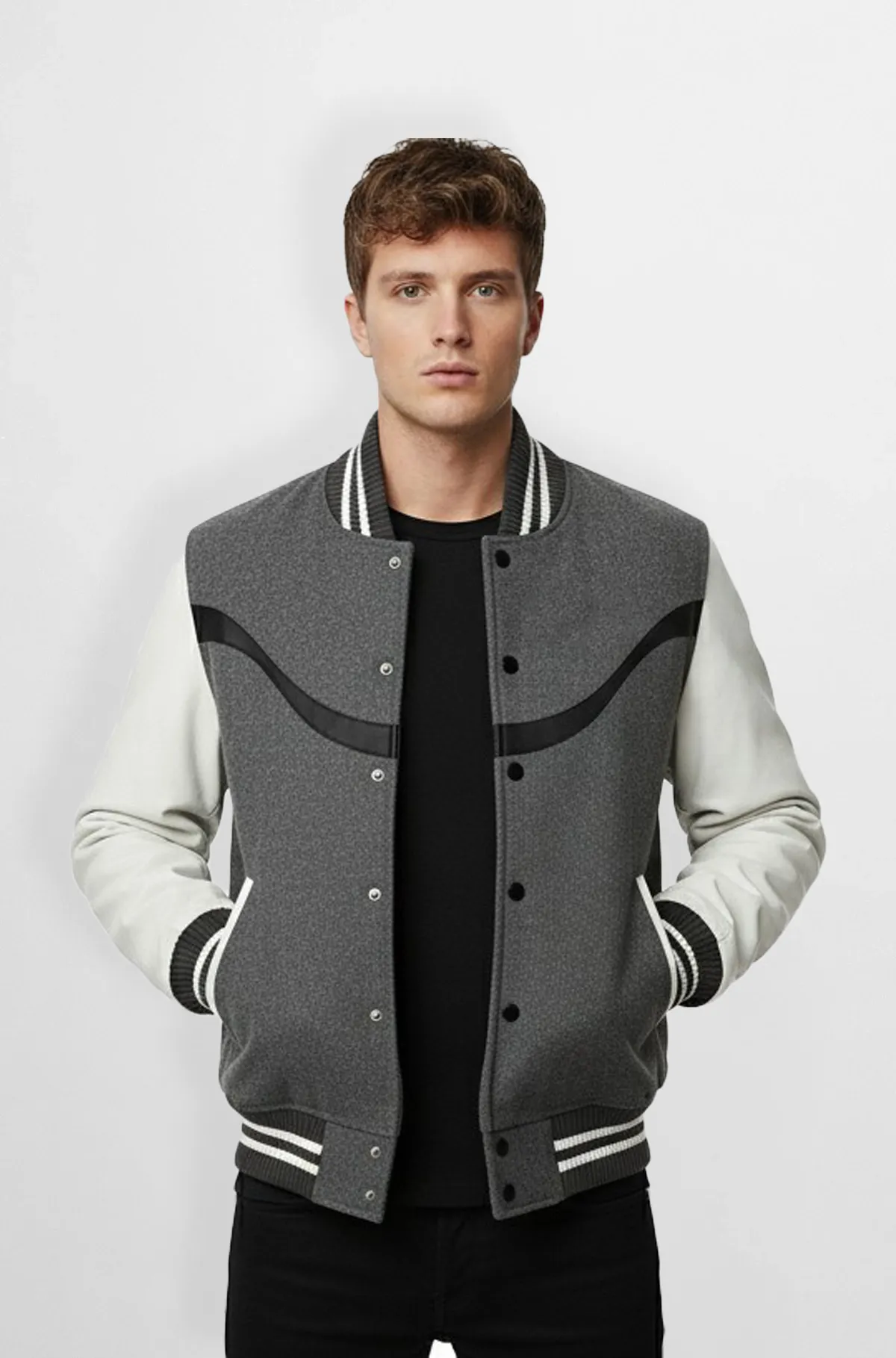 Shadow Curve Varsity Jacket