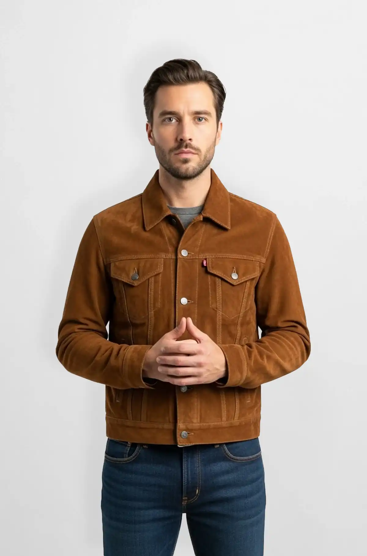 Sierra Ridge Tan Suede Trucker Jacket