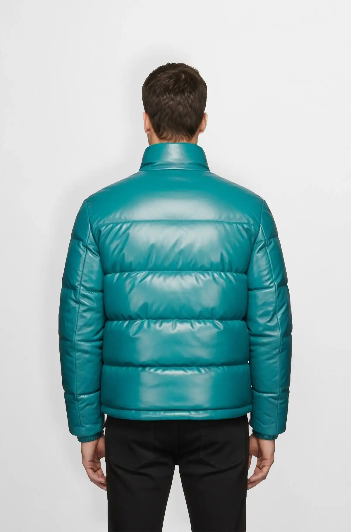 Slim and Fit Teal Premium Puffer Jacket