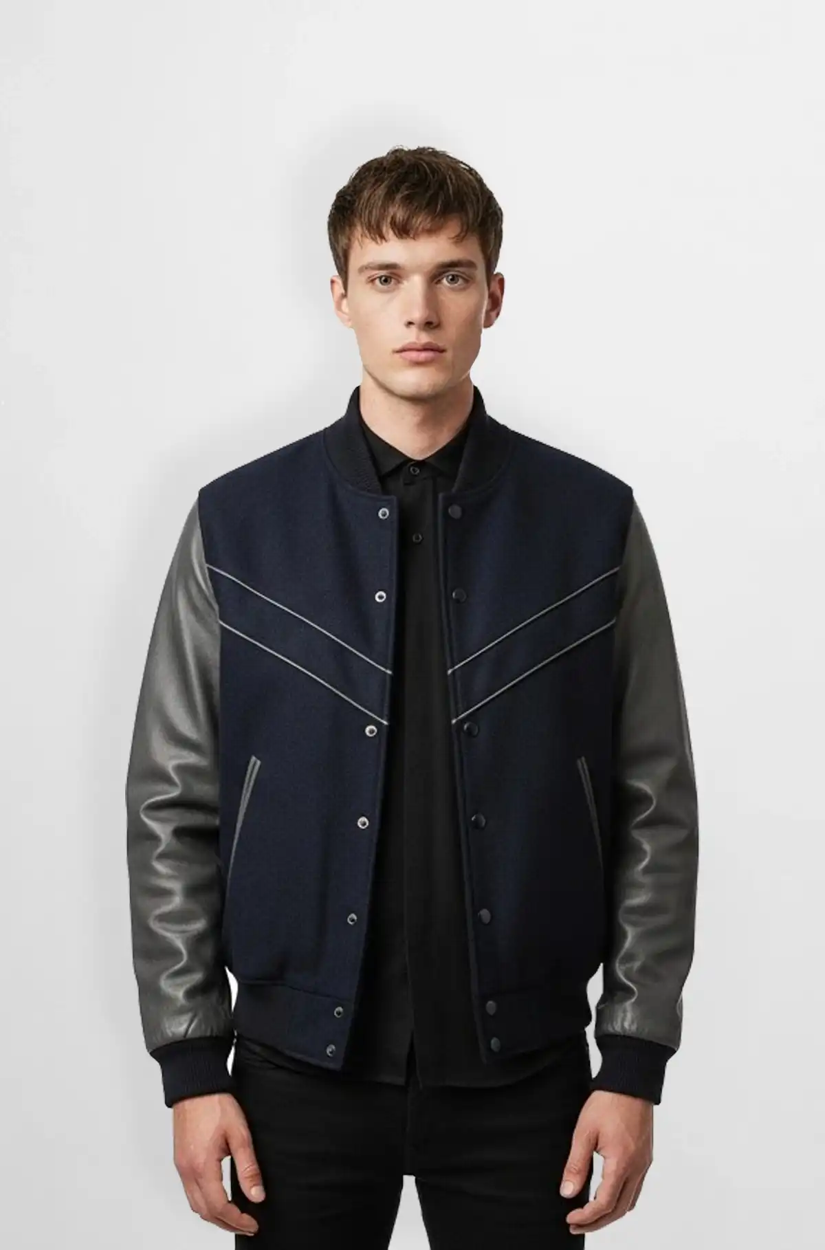 Stormline Navy Grey Varsity Jacket