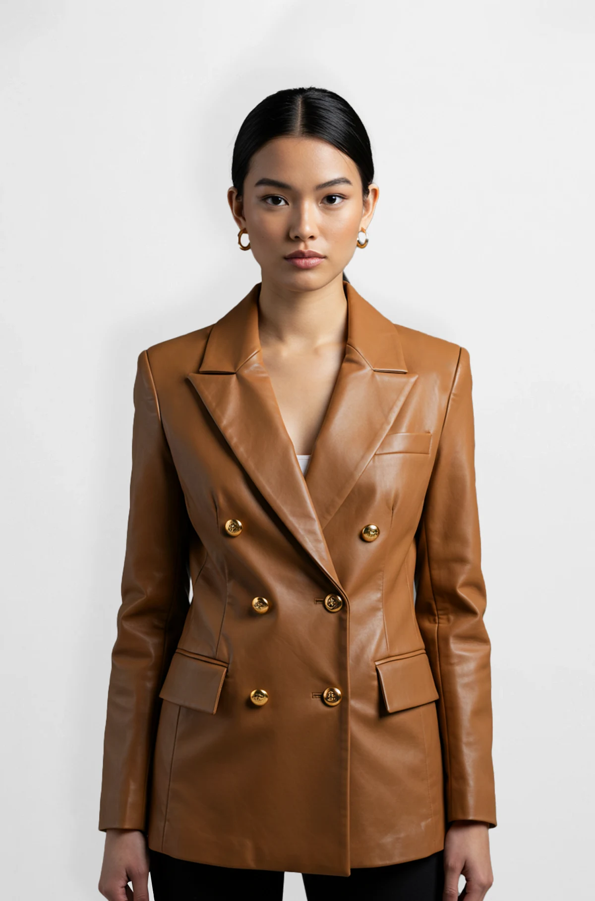 Tan Double Breasted Blazer
