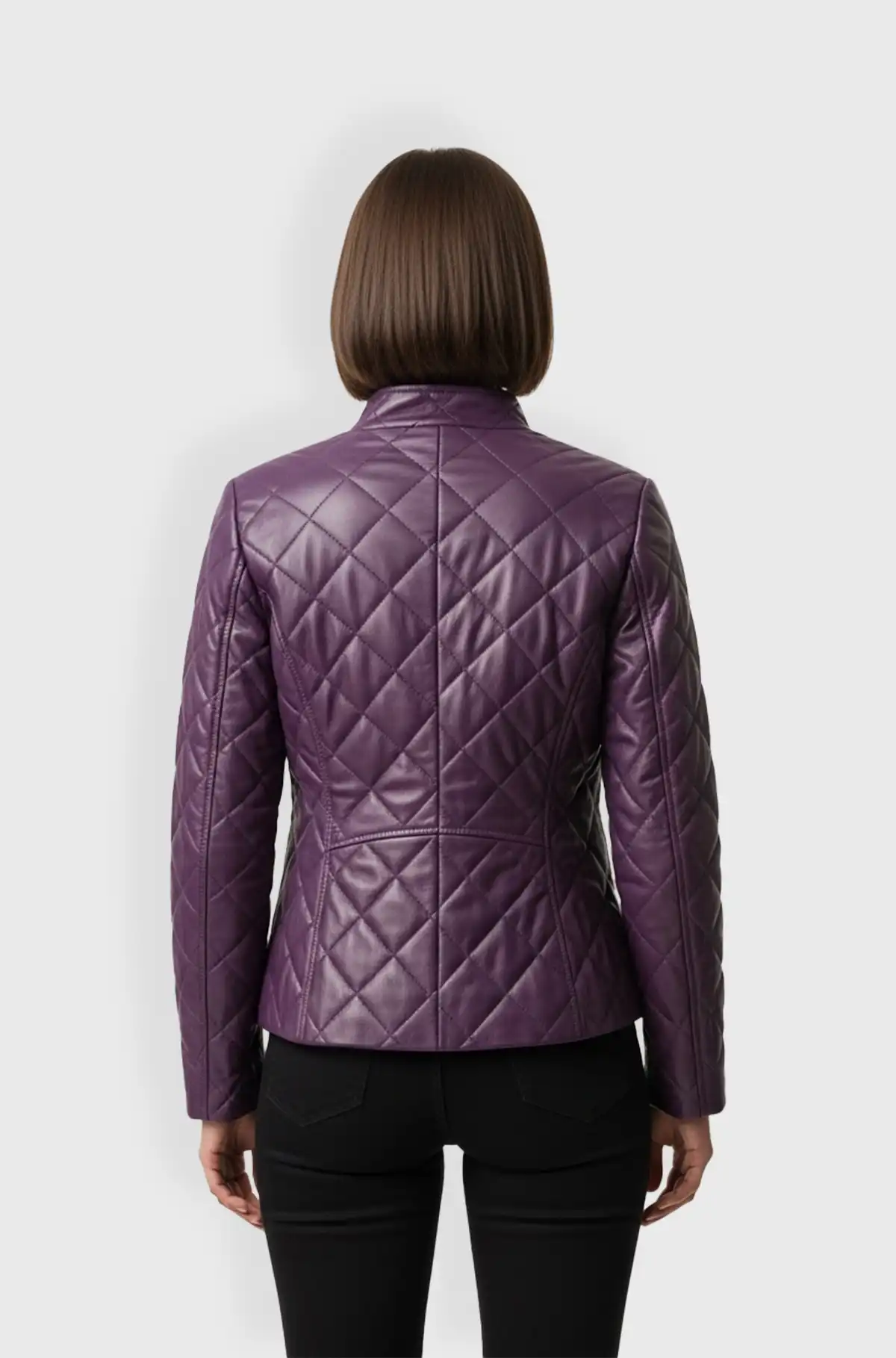 The Chic Purple Quilted Leather Jacket