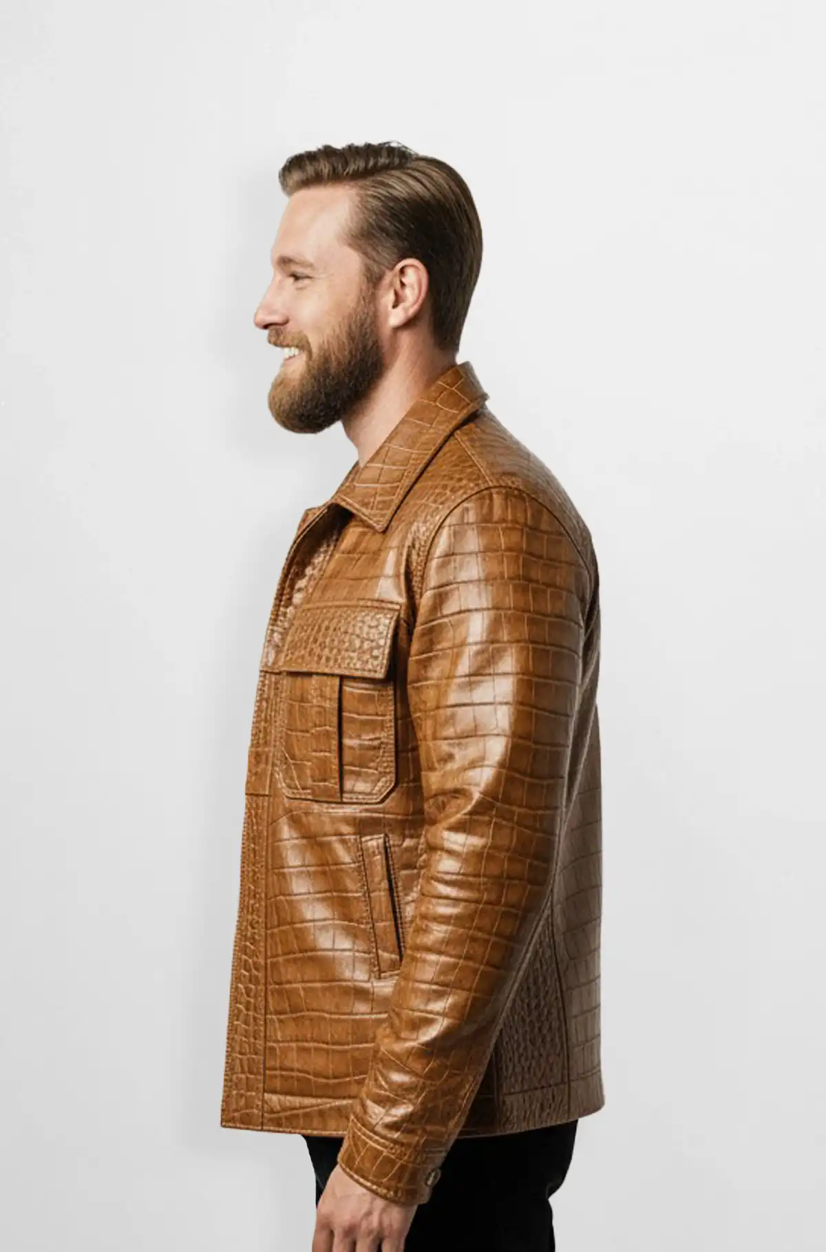 The Crocodile Leather Shirt Style Jacket